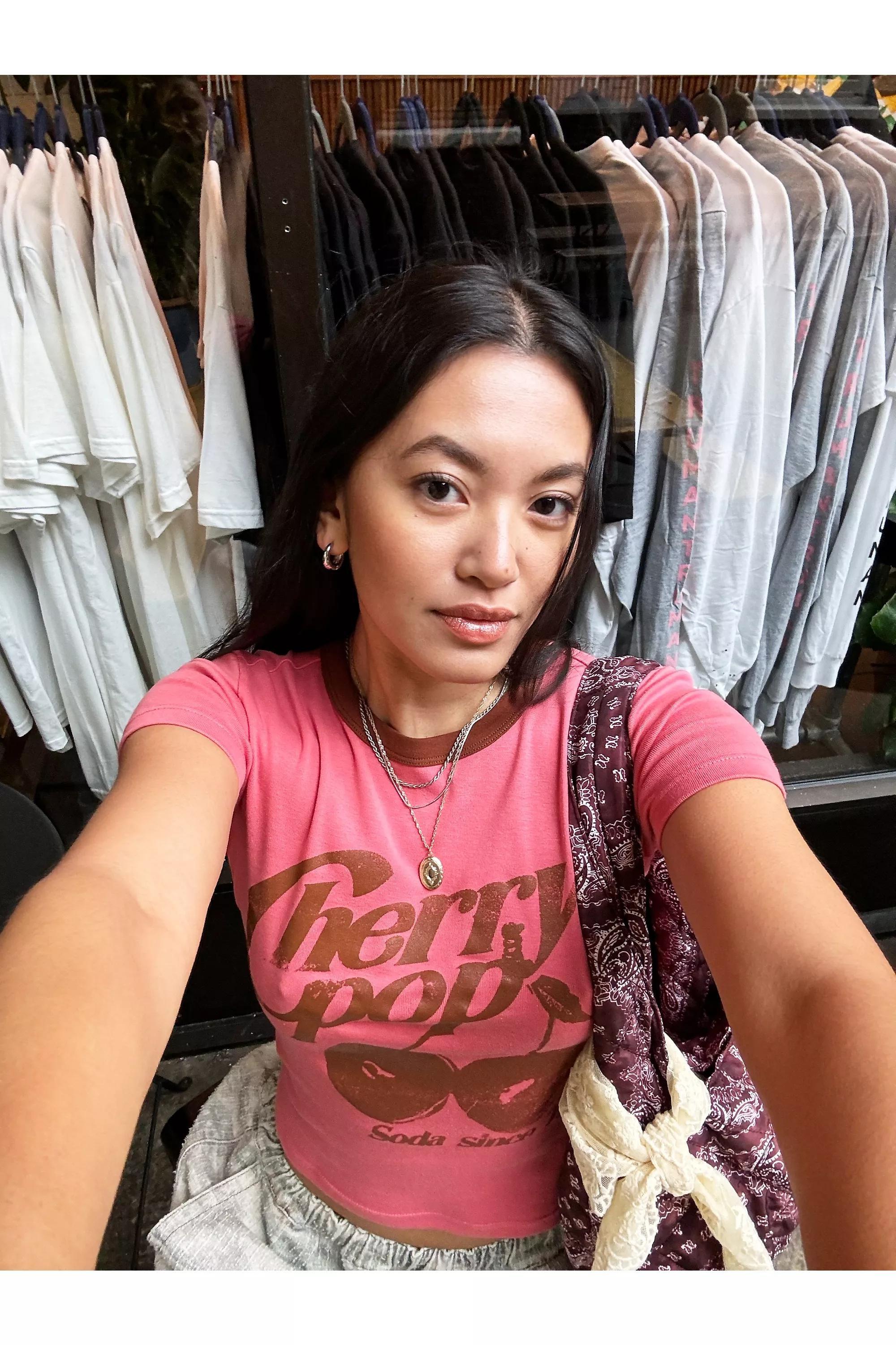 Pink Uo Cherry Pop Ringer Baby T-Shirt, , large image number 0