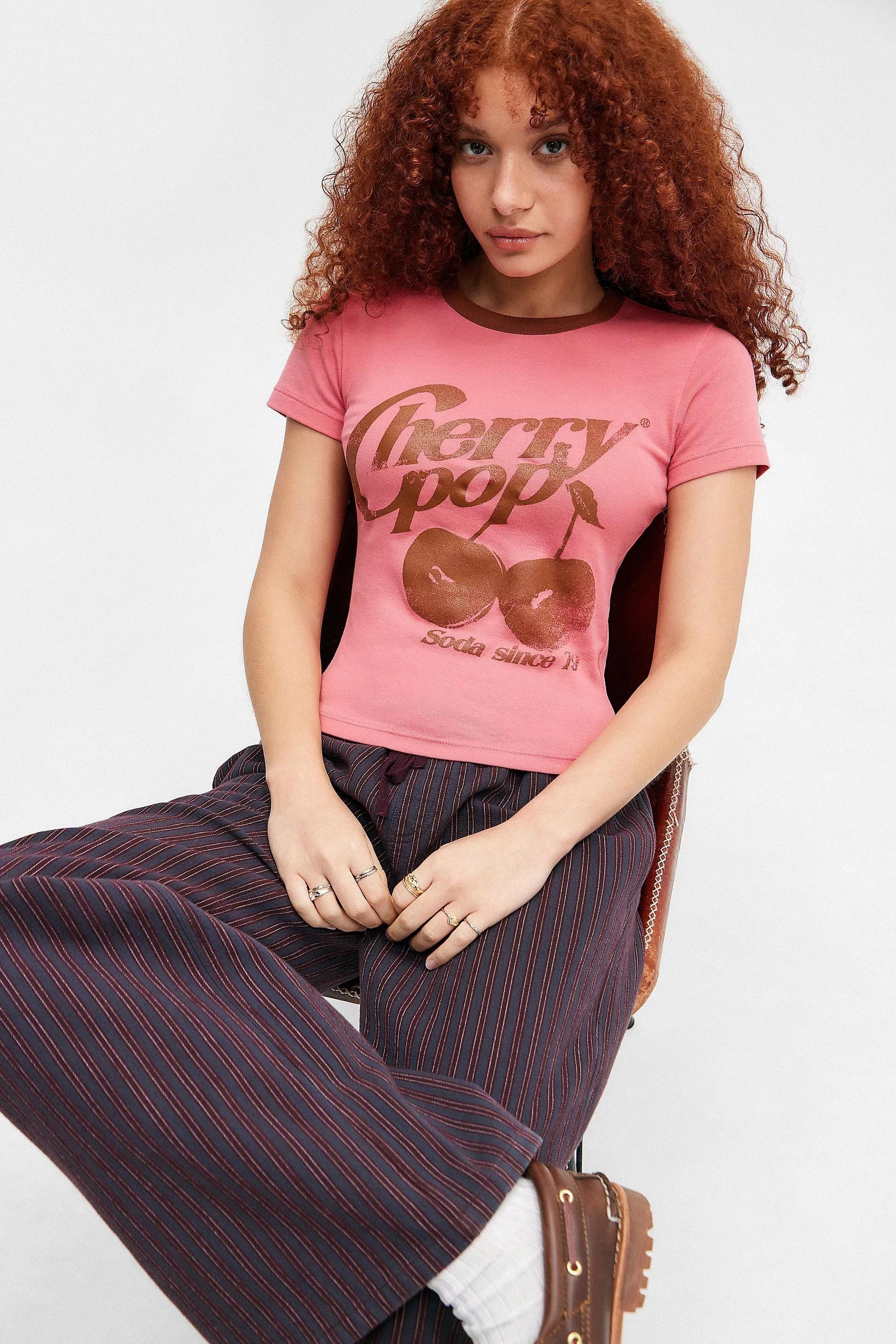 Pink Uo Cherry Pop Ringer Baby T-Shirt, , large image number 3
