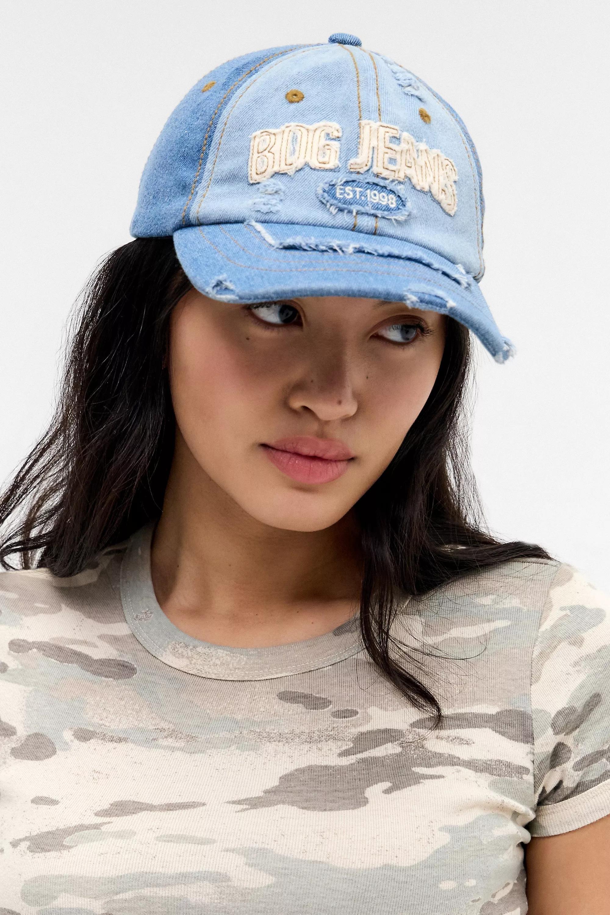 Blue Bdg Distressed Applique Logo Cap, DENIM L, large image number 0