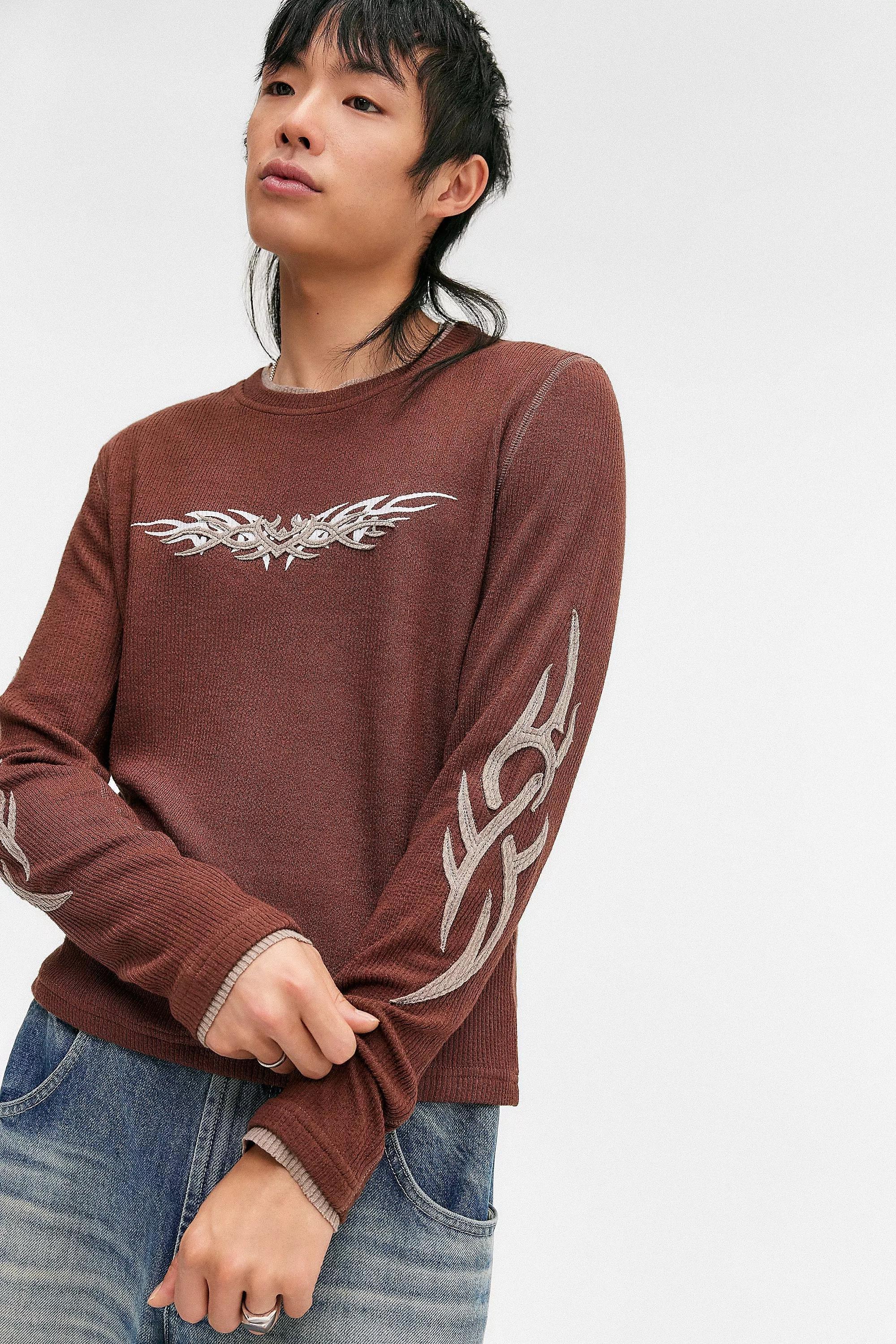 Brown UO Applique T-Shirt, , large image number 0