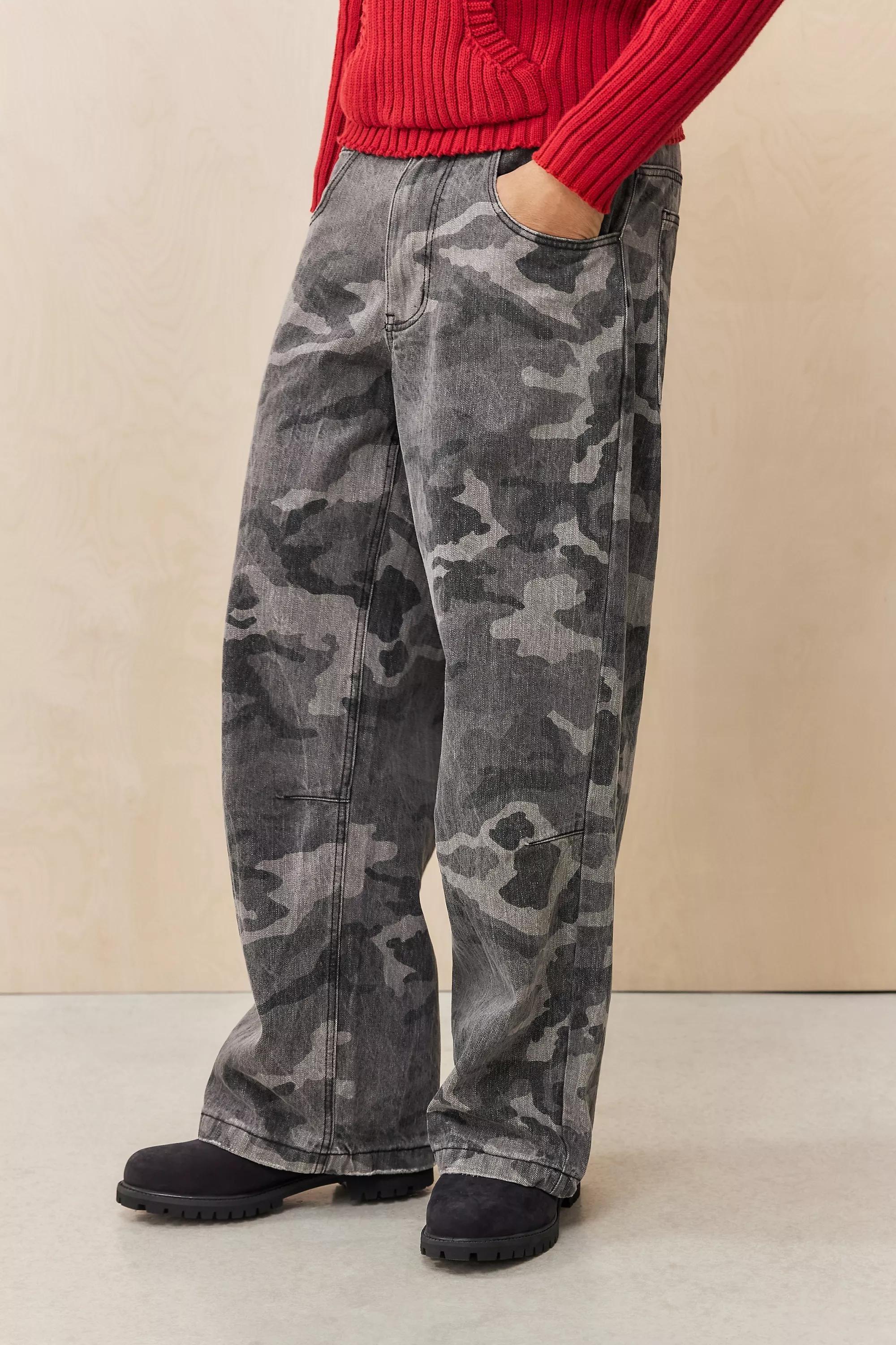 Black Jaded London Black Camo Low Rise Colossus Jeans, , large image number 0