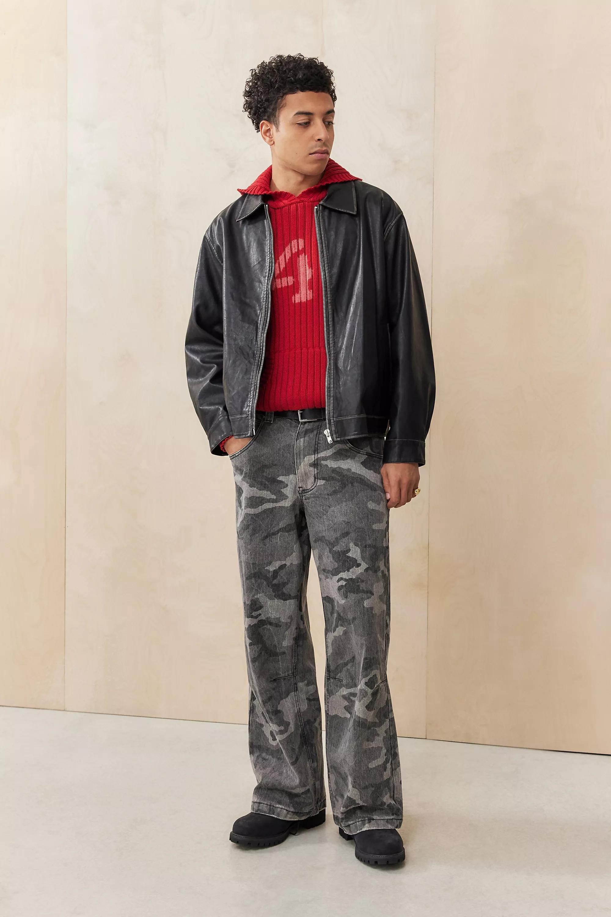 Black Jaded London Black Camo Low Rise Colossus Jeans, , large image number 1