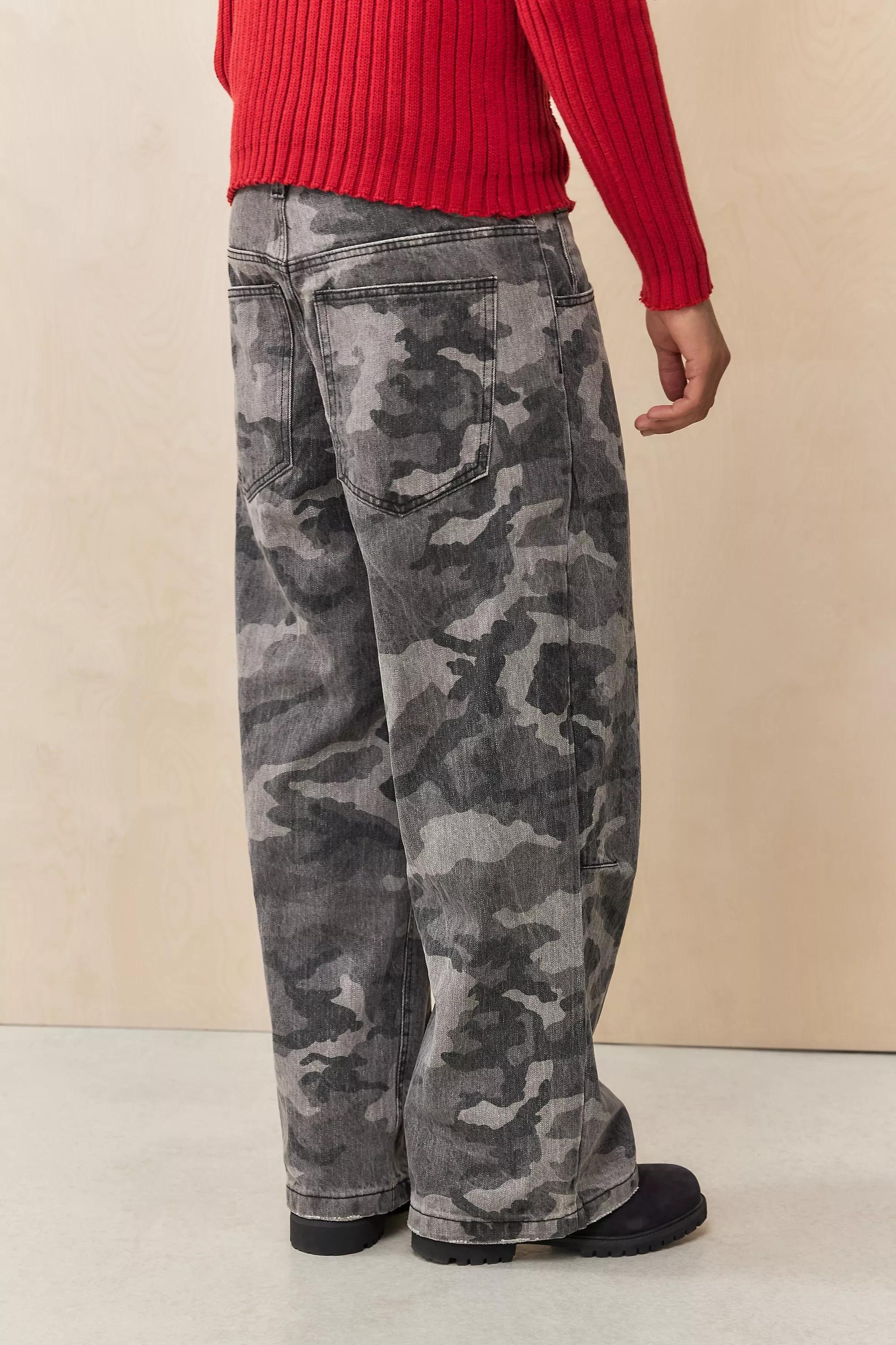 Black Jaded London Black Camo Low Rise Colossus Jeans, , large image number 3