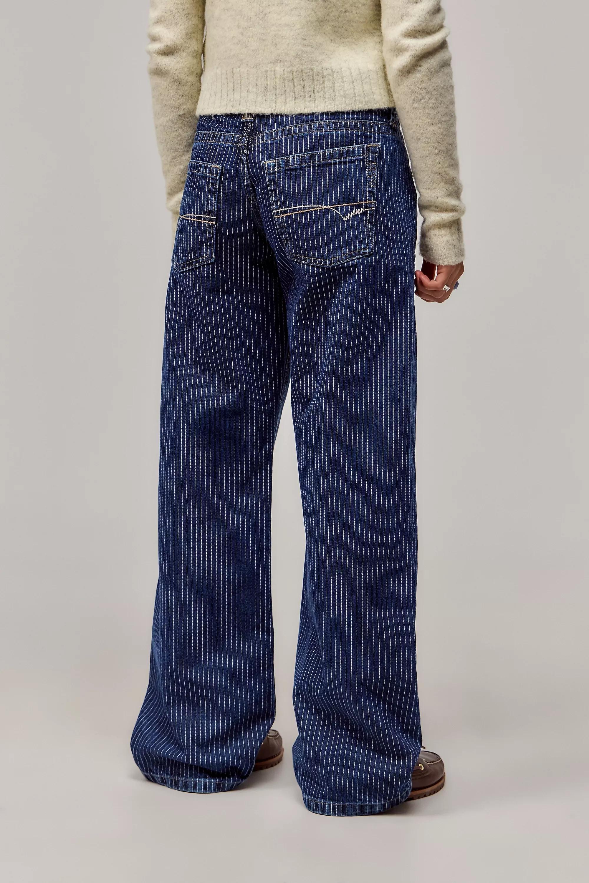 Blue Bdg Kayla Low Rider Pinstripe Jeans, , large image number 3