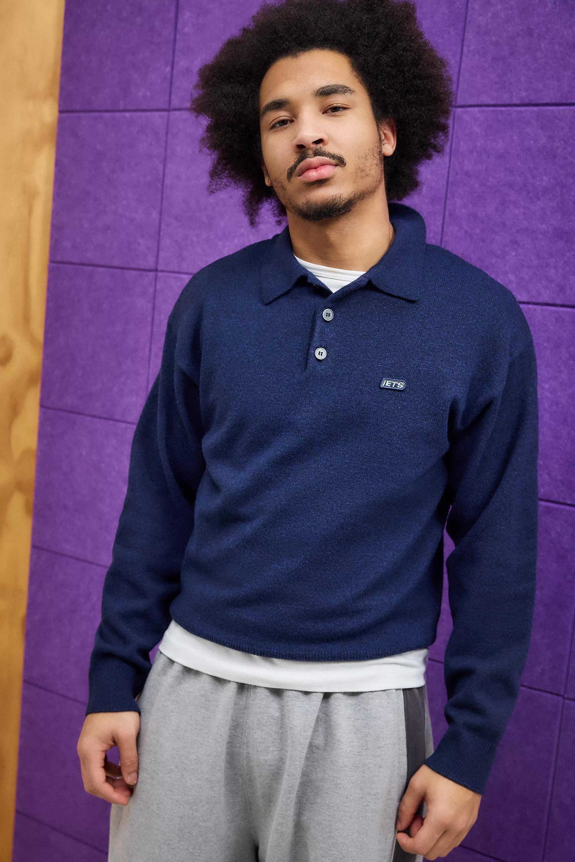 Navy Iets Frans... Detailed Polo Shirt, , large image number 0