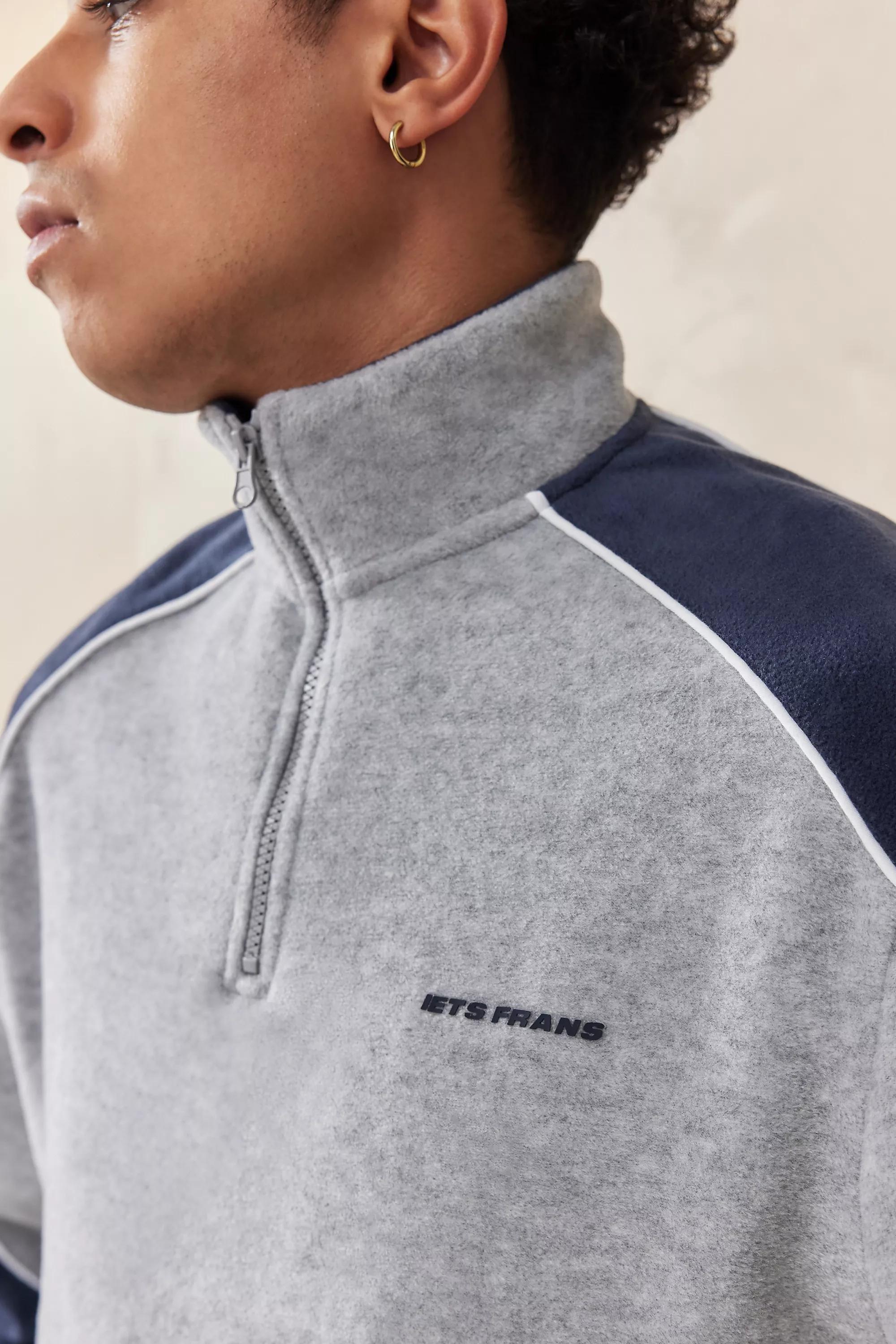 Grey Iets Frans... Panelled Fleece Sweater, , large image number 1