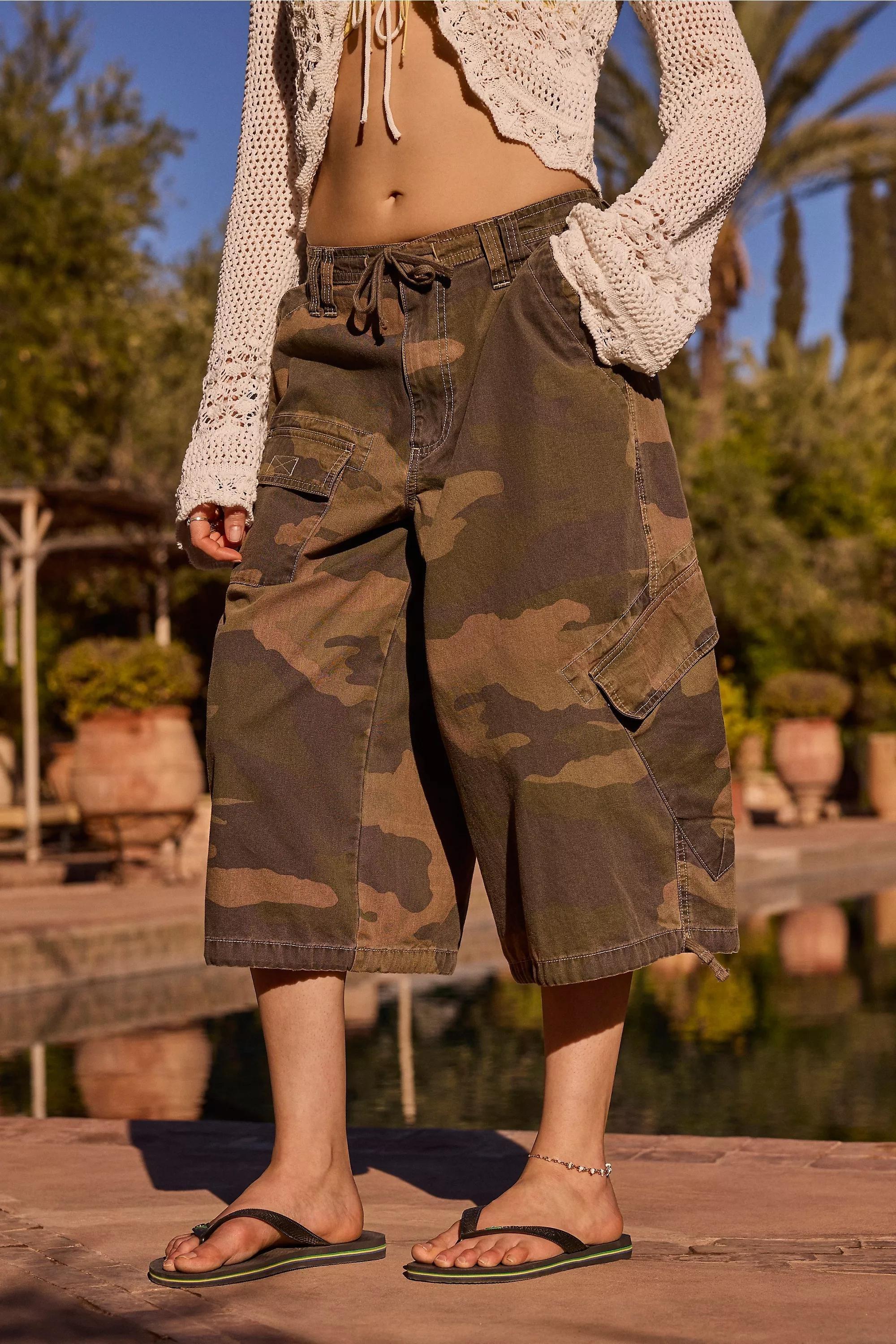 Khaki Bdg Detroit Baggy Crop Trousers, , large image number 0