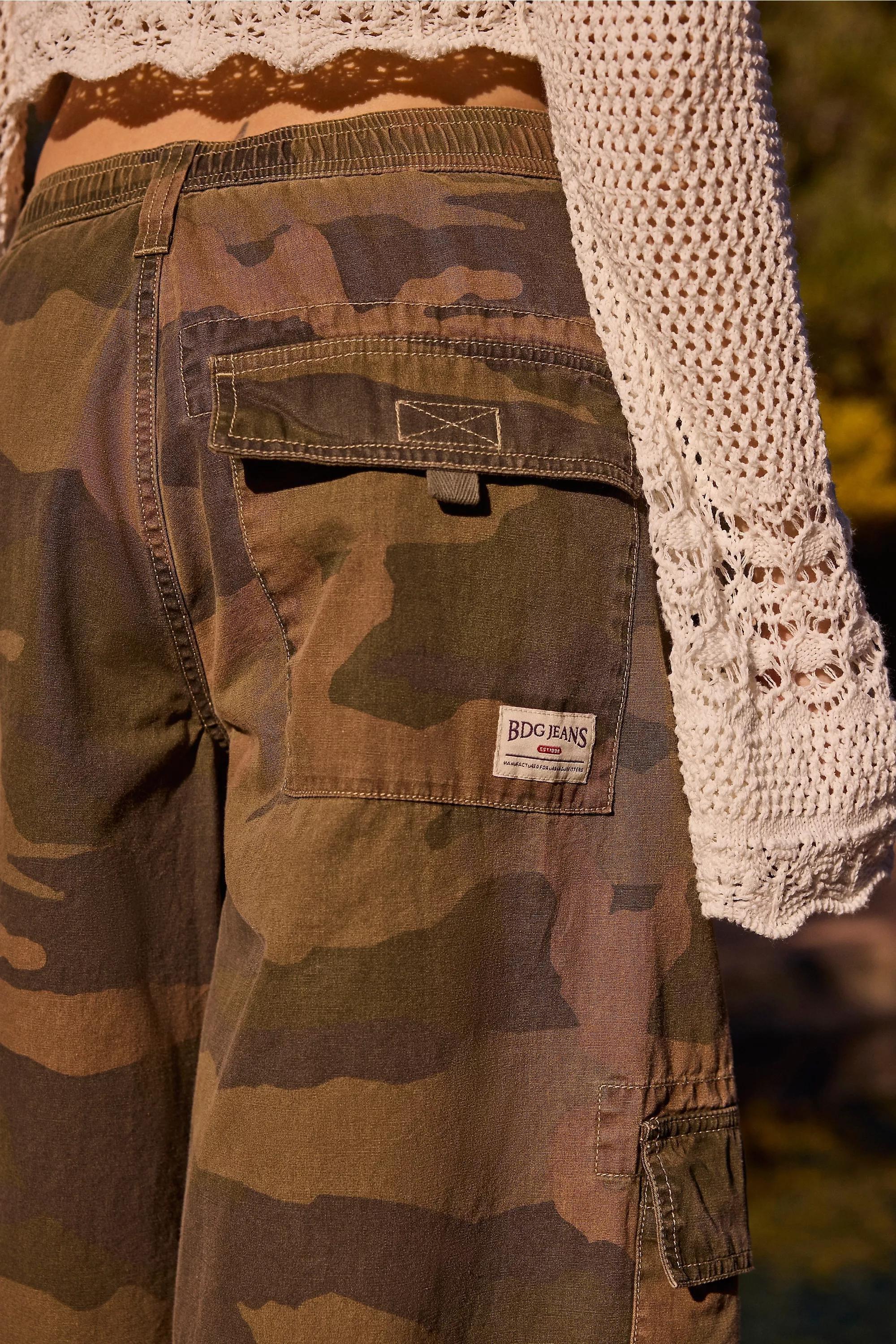 Khaki Bdg Detroit Baggy Crop Trousers, , large image number 3