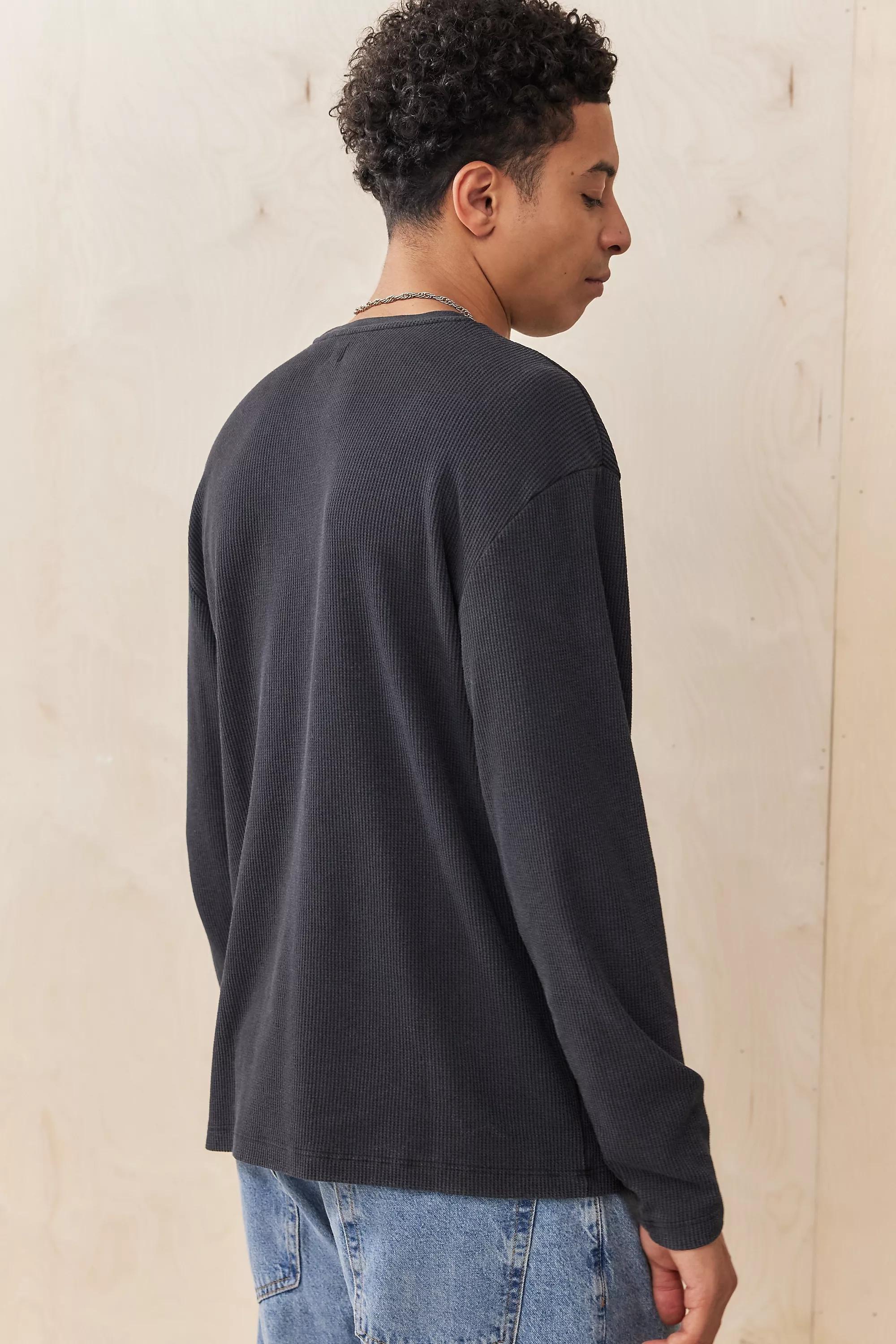 Black UO Waffle T-Shirt, BLK, large image number 3