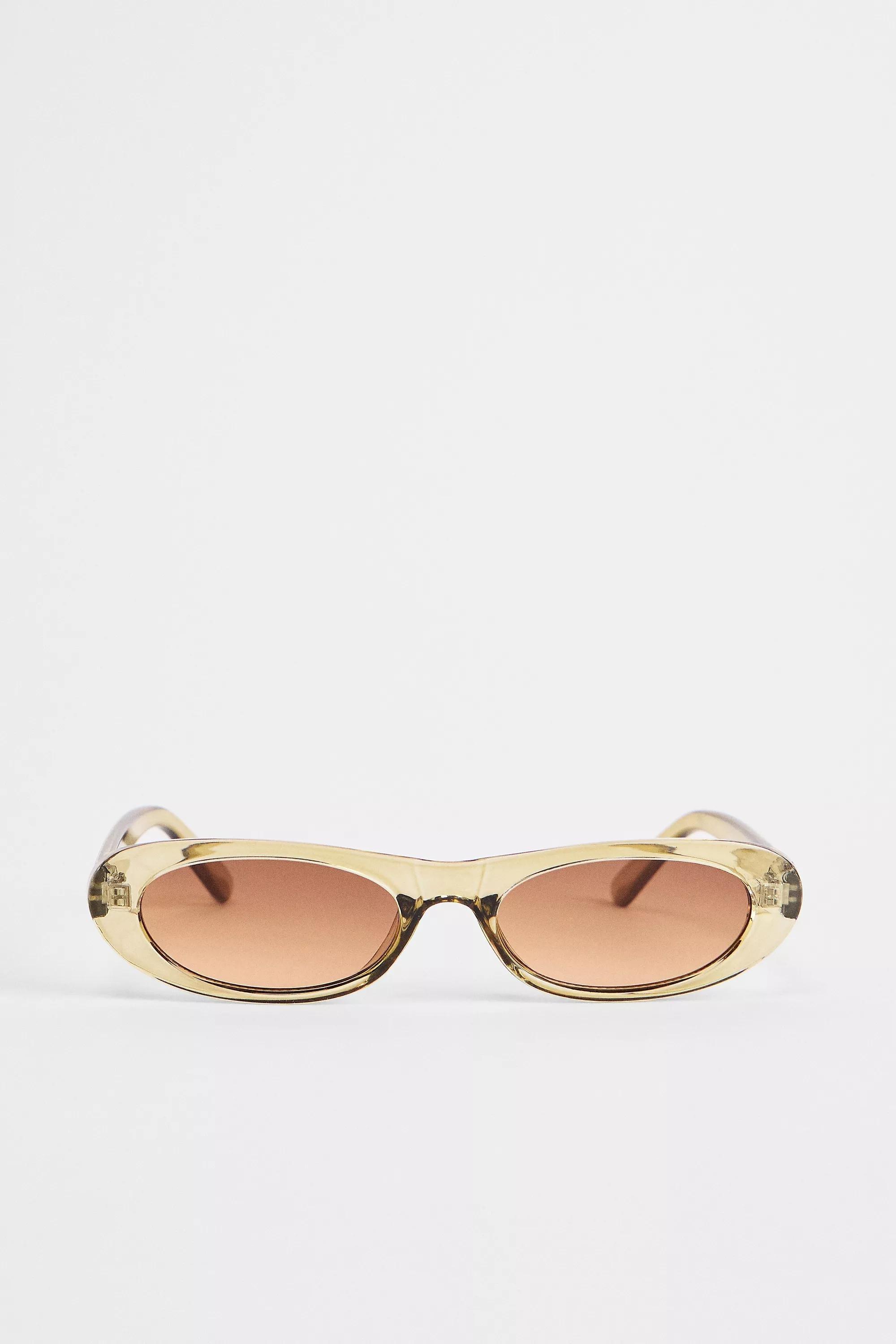 Khaki Uo Indi Mini Ovals Sunglasses, KHAKI, large image number 0