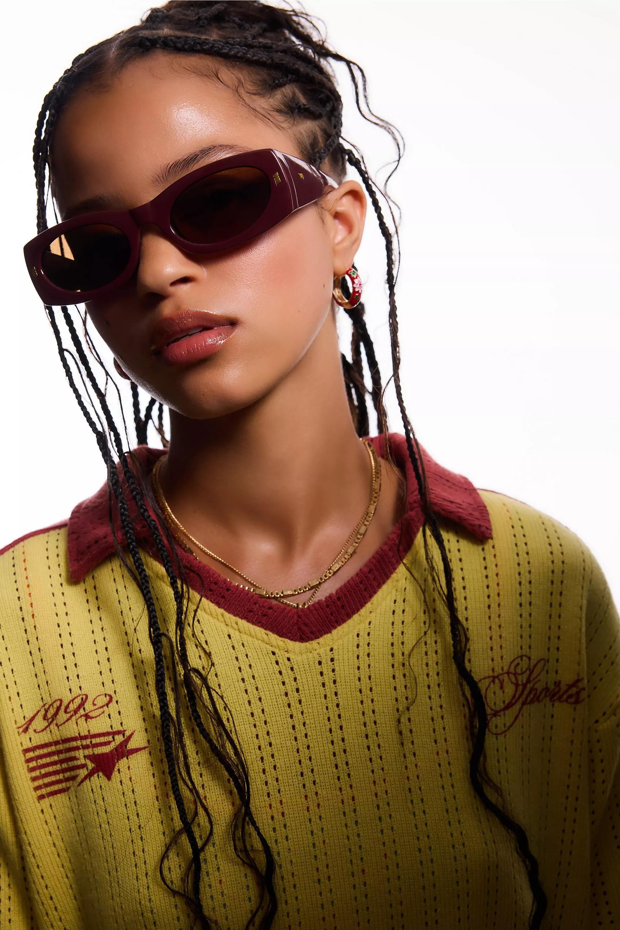 Purple Uo Matilda Clean Sunglasses, WINE, large image number 1