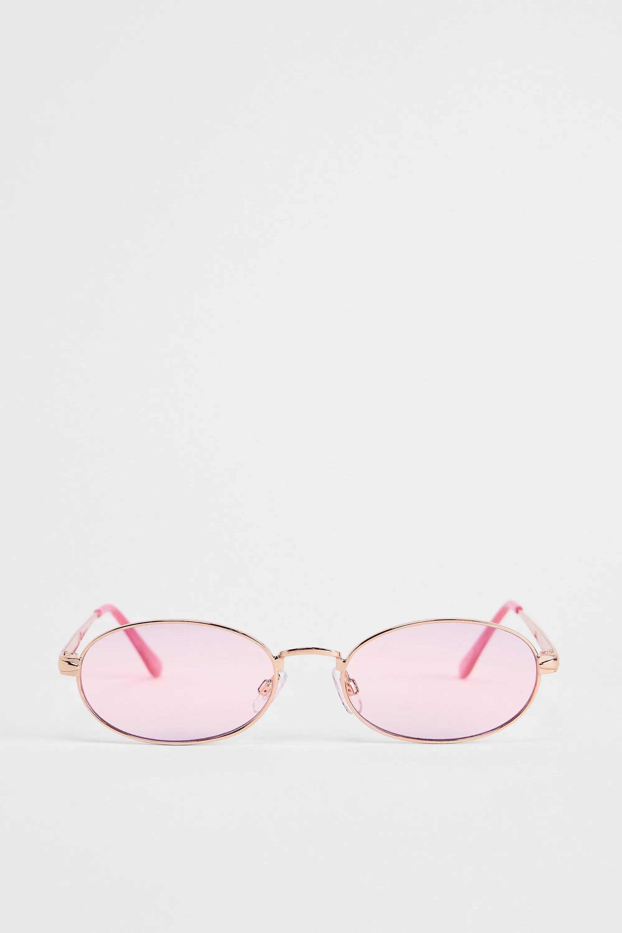 Pink Uo Gwyn Metal Oval Sunglasses, , medium
