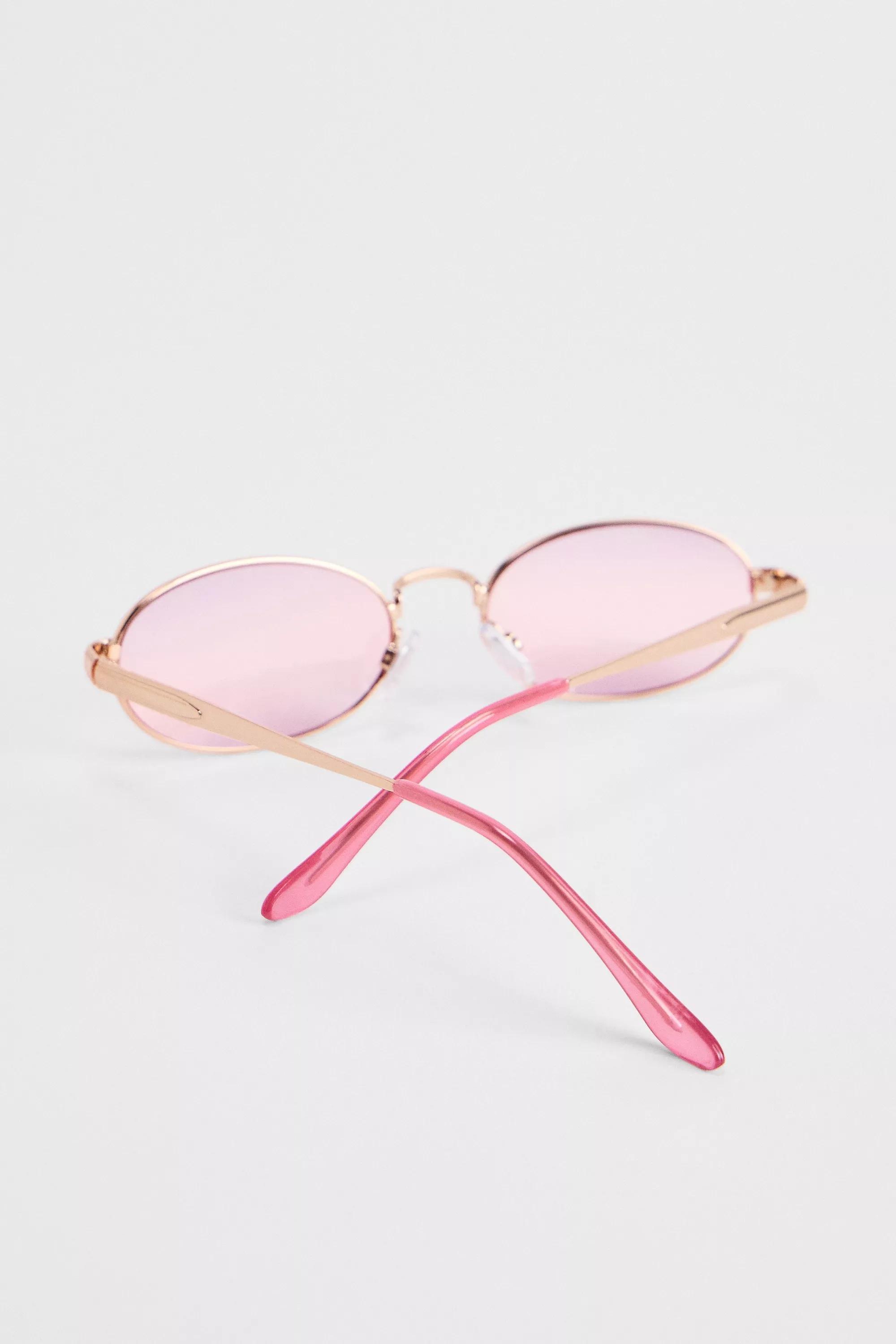 Pink Uo Gwyn Metal Oval Sunglasses, PINK, large image number 3