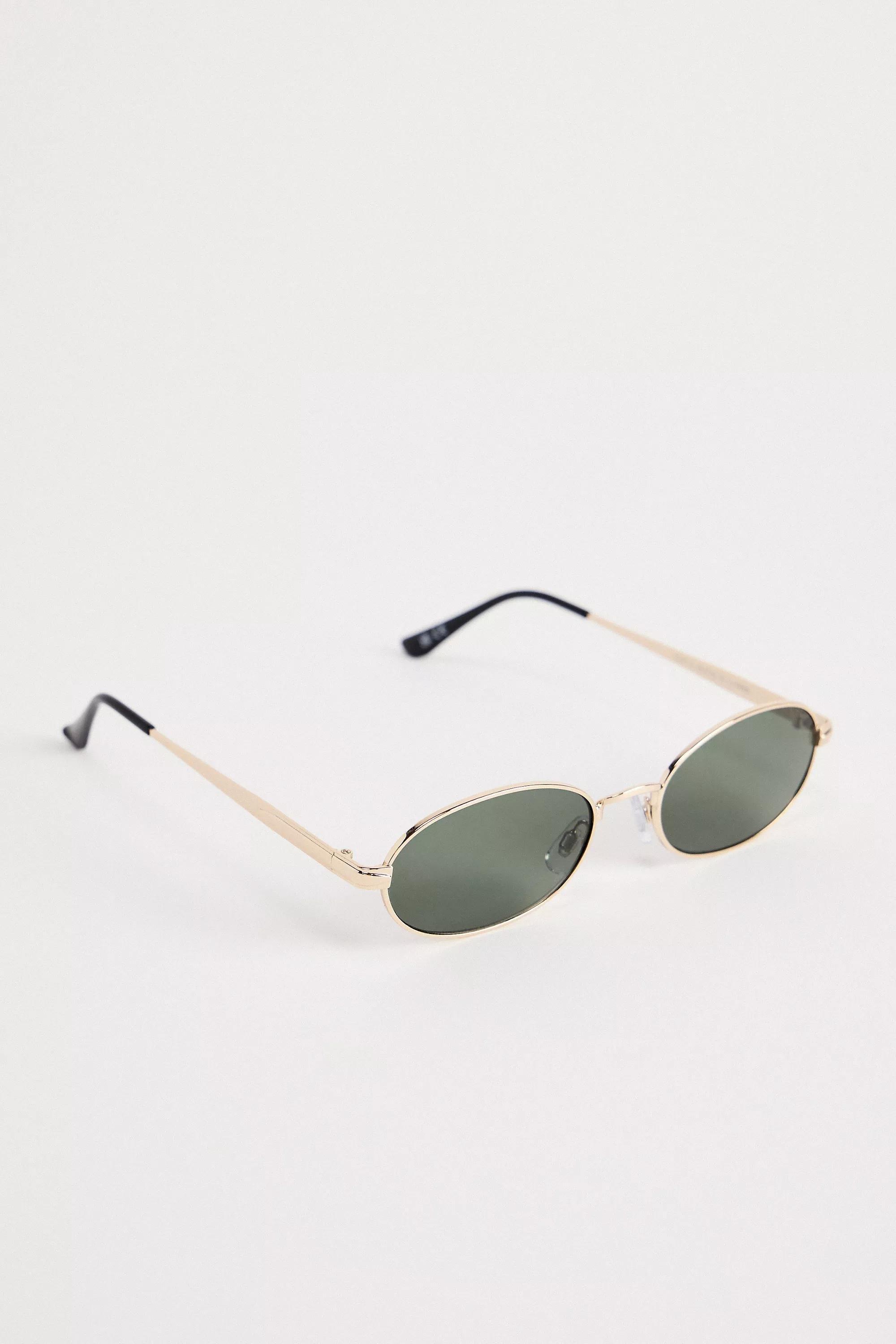Gold Uo Gwyn Metal Oval Sunglasses, GOLD, large image number 3