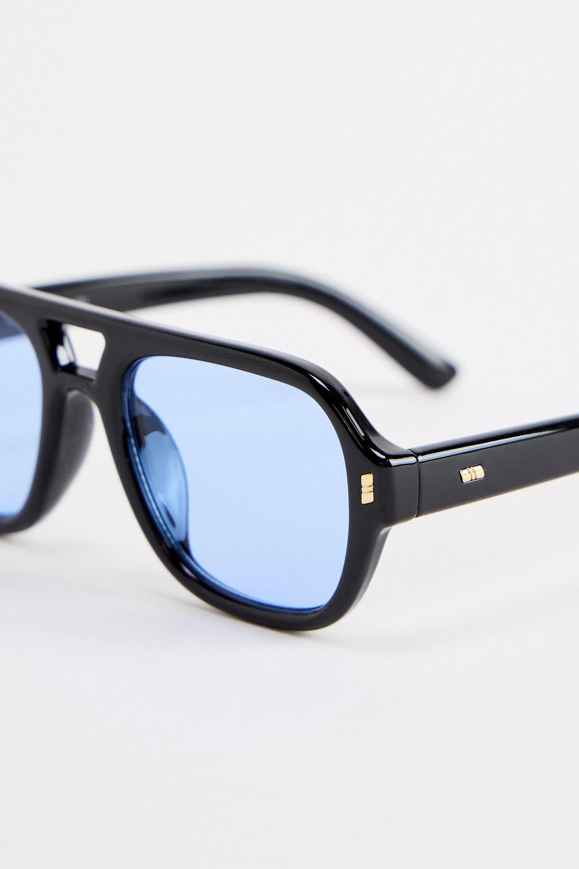 Black Uo River Aviator Sunglasses, BLK, large image number 2