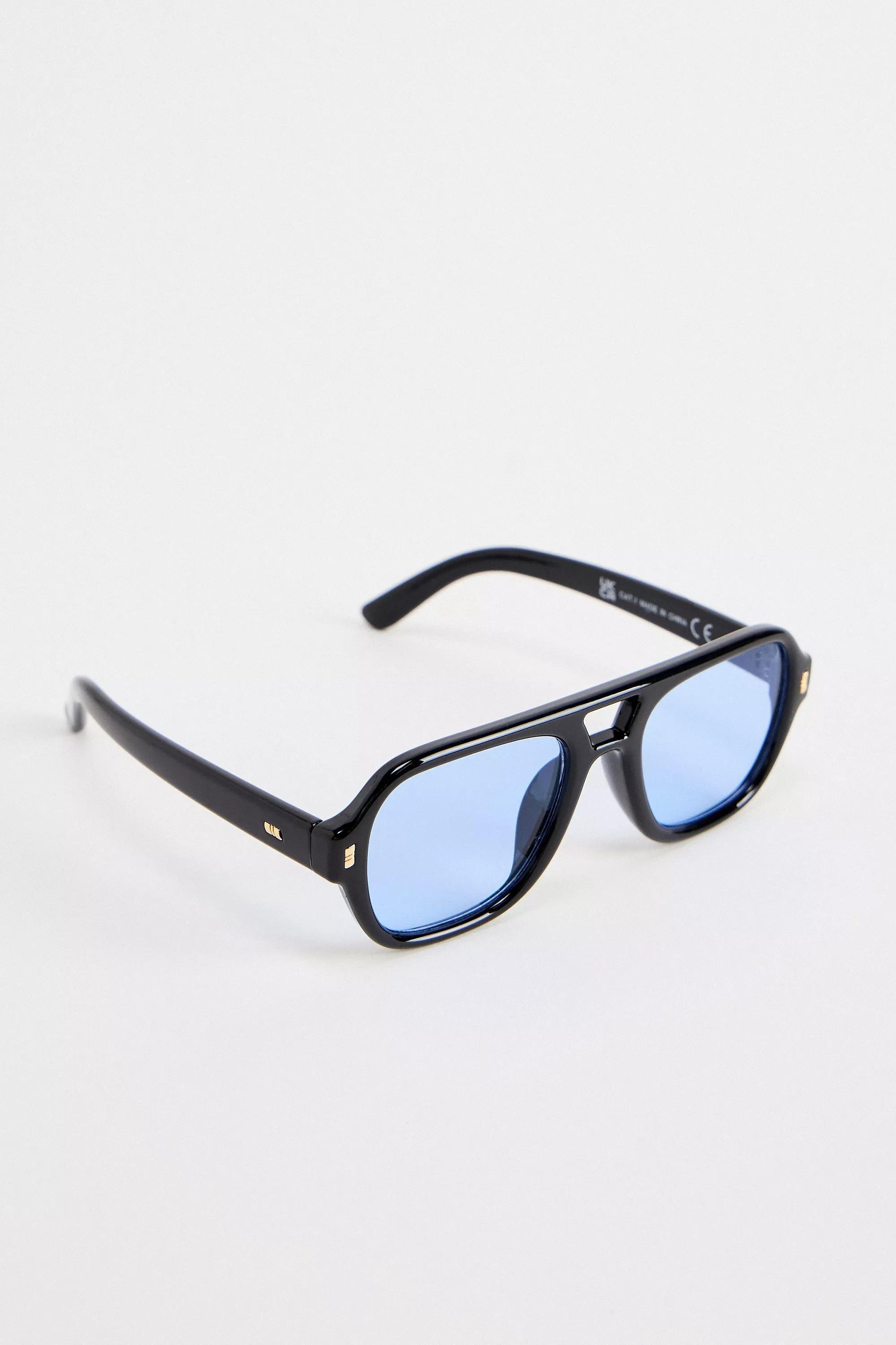 Black Uo River Aviator Sunglasses, BLK, large image number 3