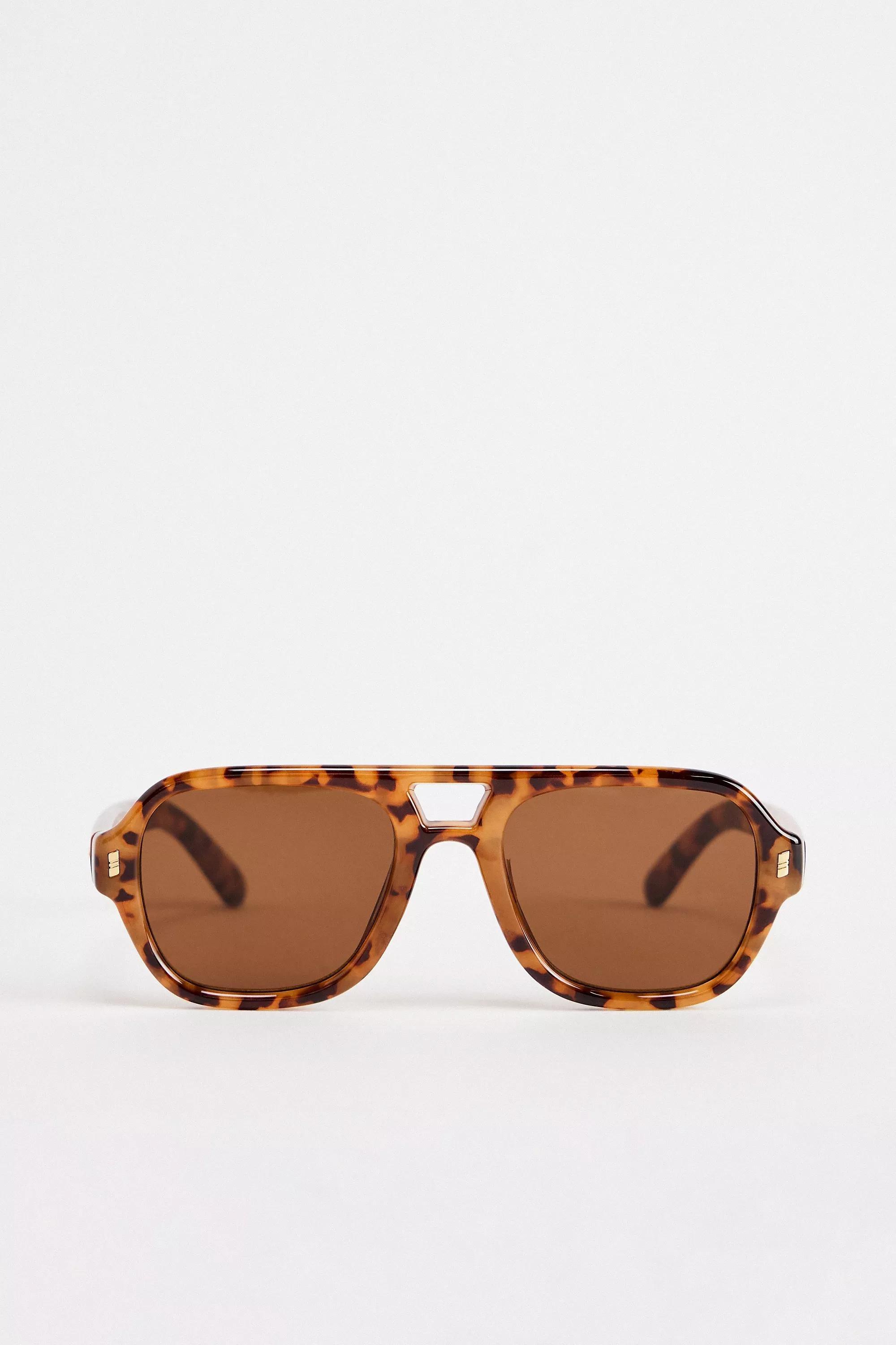 Brown Uo River Aviator Sunglasses, BRN, large image number 1