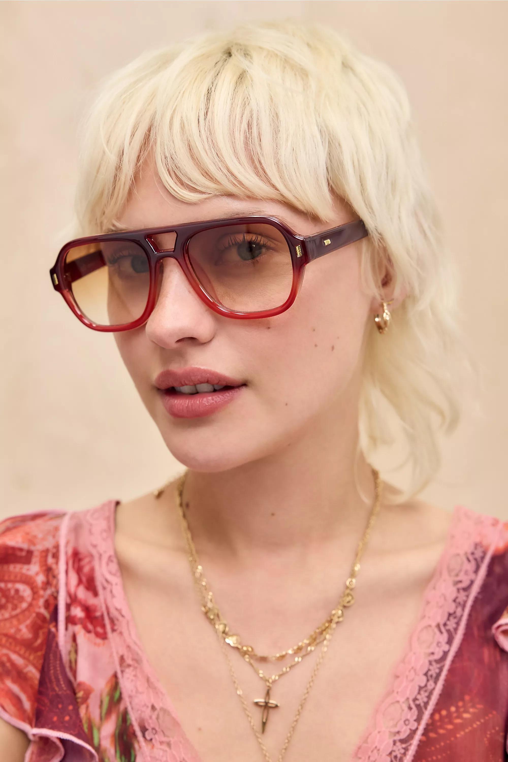 Red Uo River Aviator Sunglasses, RED, large image number 1