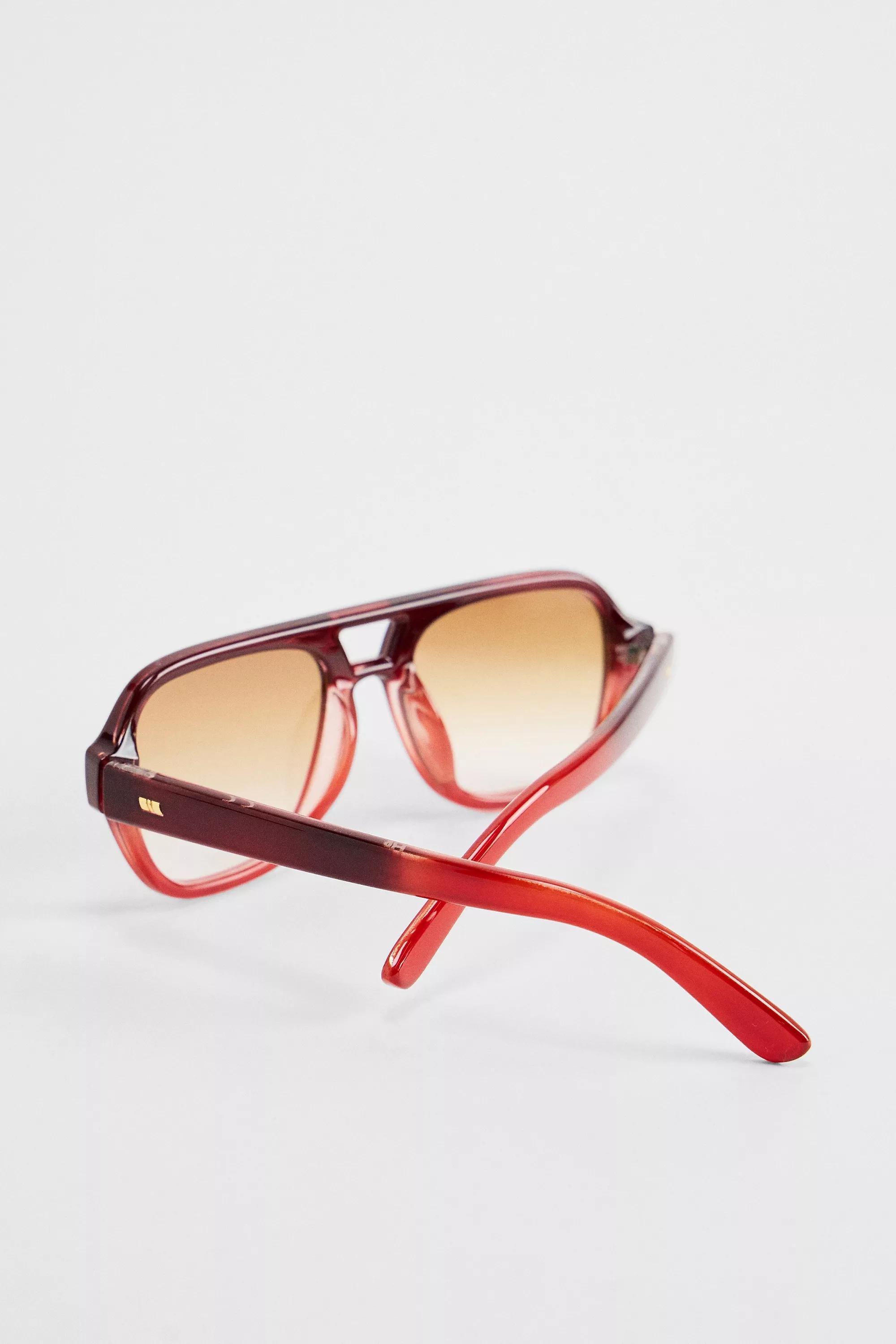 Red Uo River Aviator Sunglasses, RED, large image number 3
