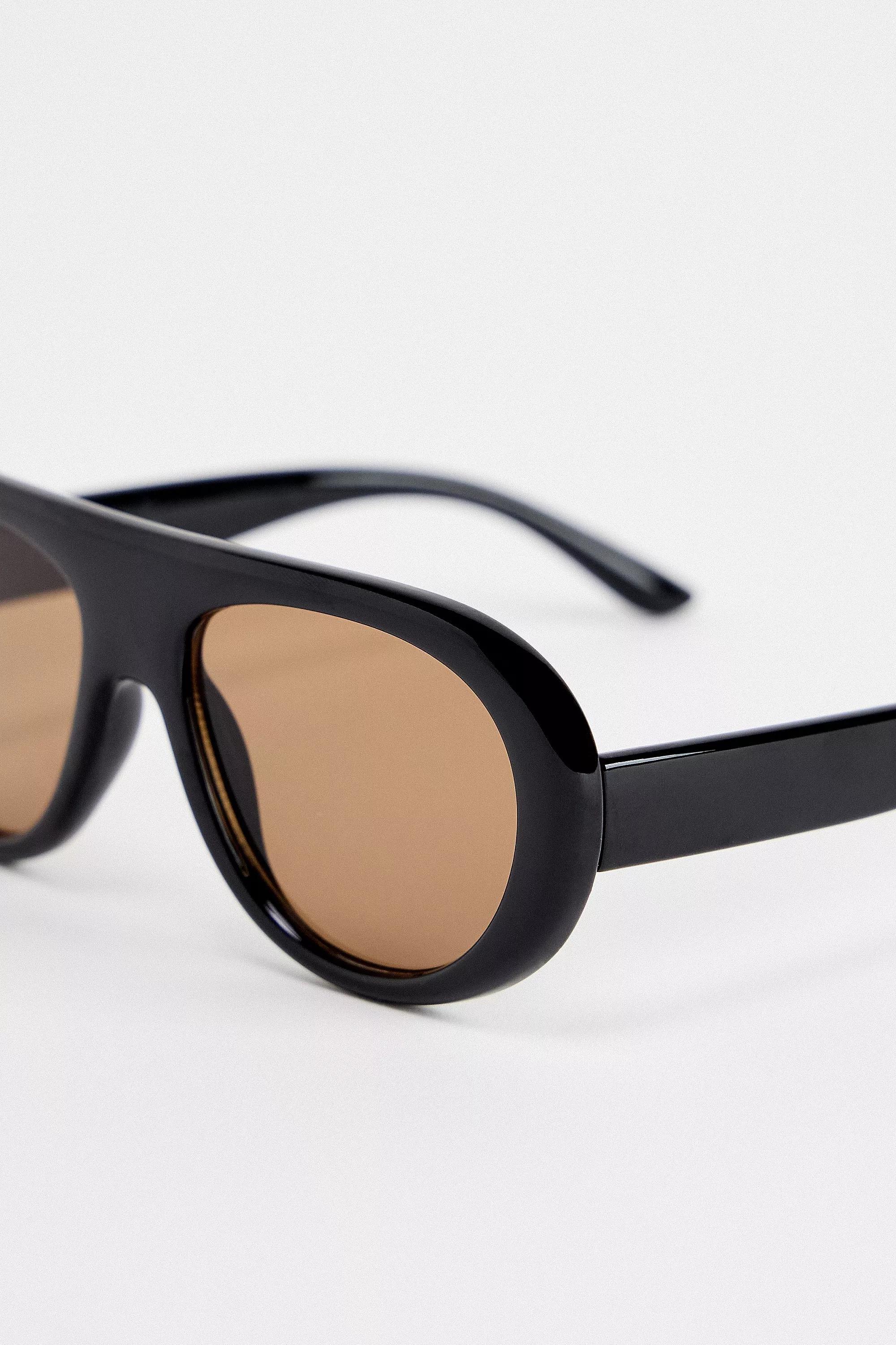 Black Uo Annie Aviator Sunglasses, BLK, large image number 2