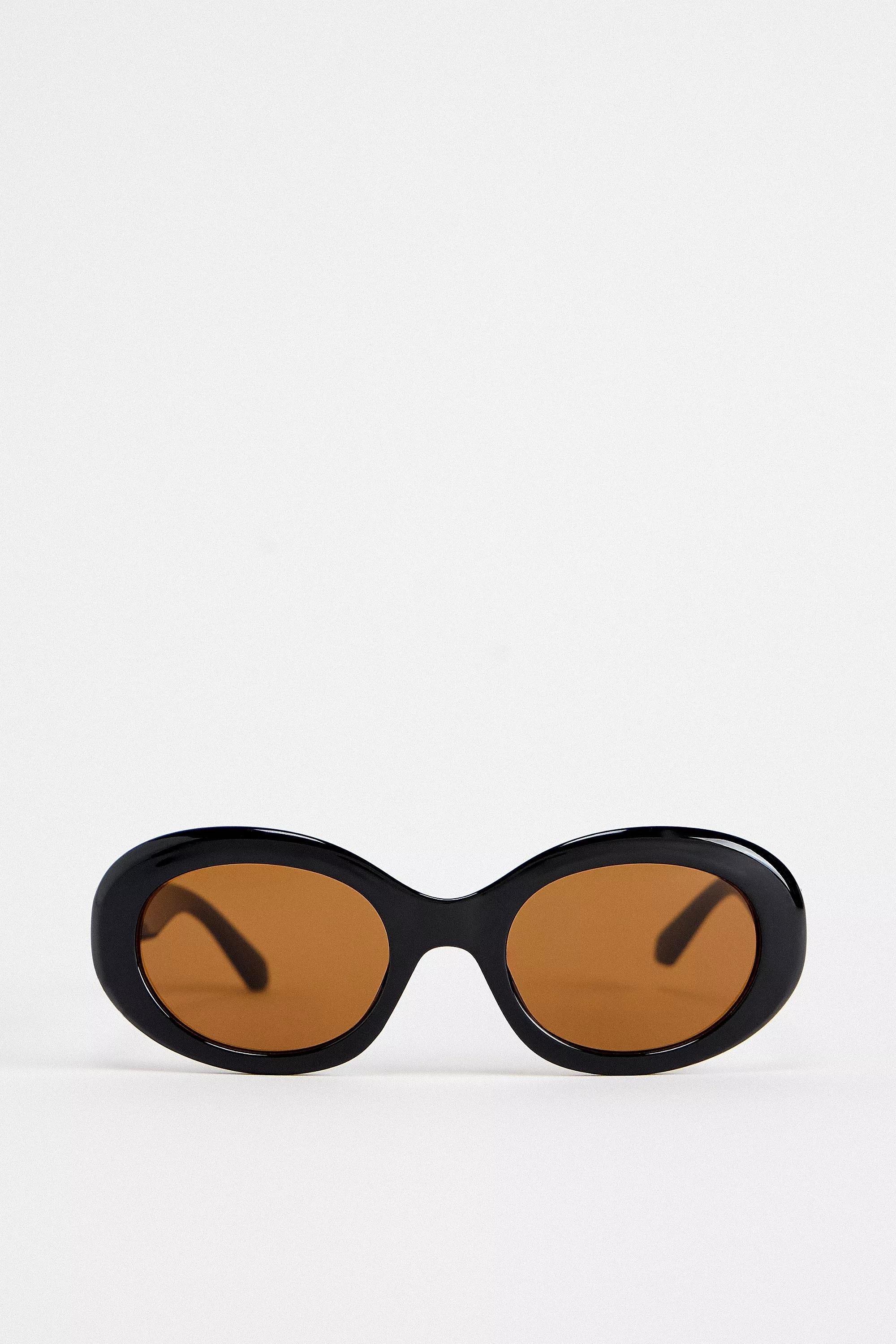 Black Uo Summer Large Oval Sunglasses, BLK, large image number 0