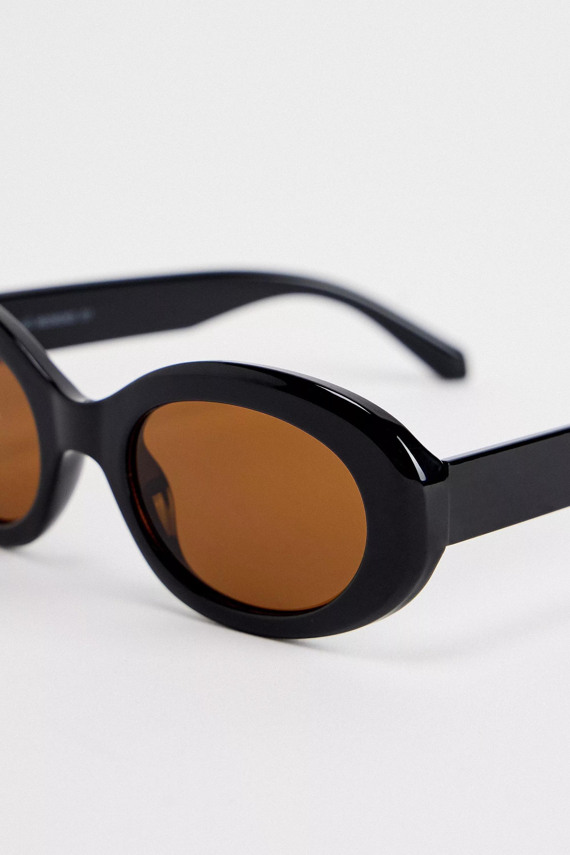 Black Uo Summer Large Oval Sunglasses, BLK, large image number 1