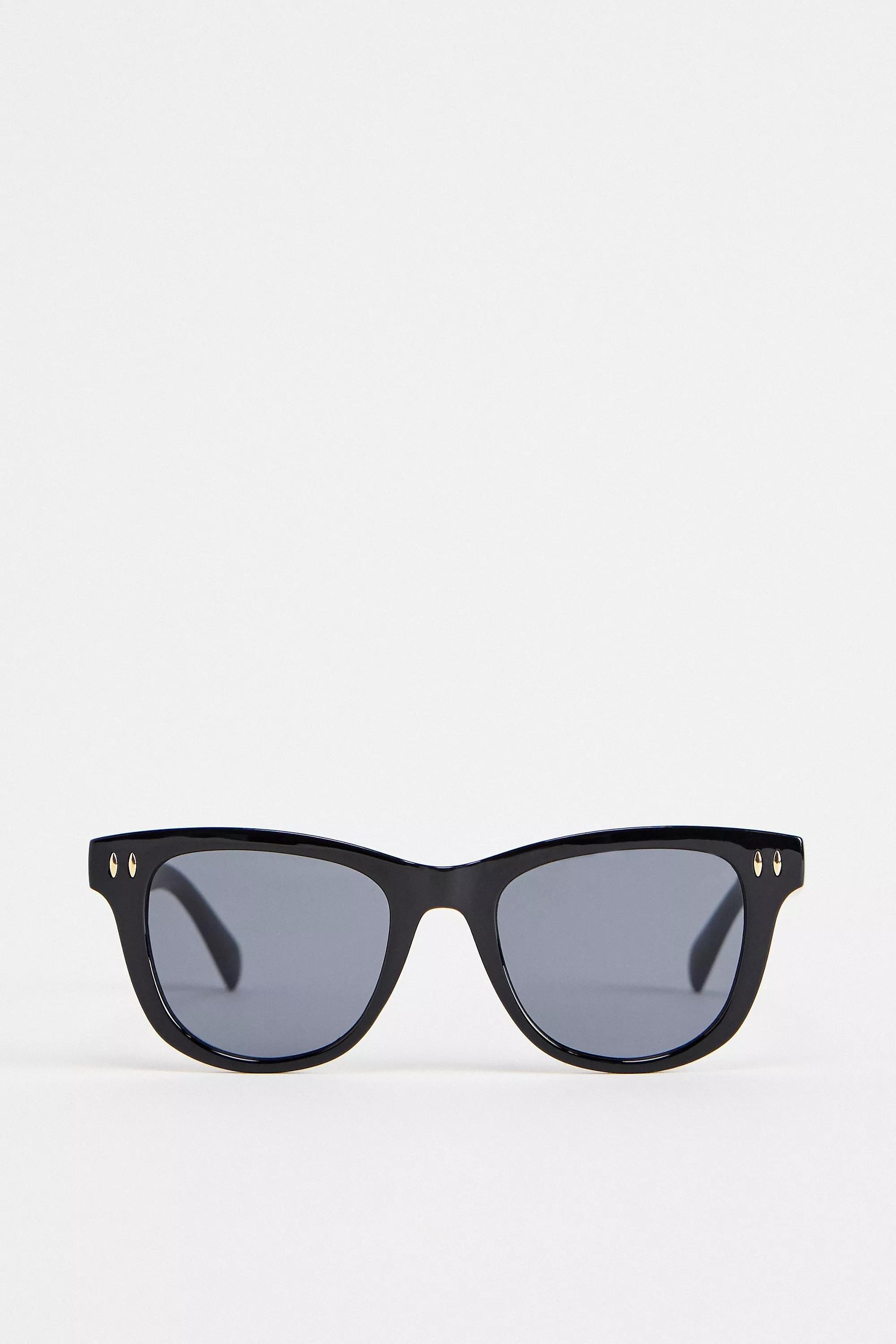 Black Uo Ellis Bold Square Sunglasses, BLK, large image number 1