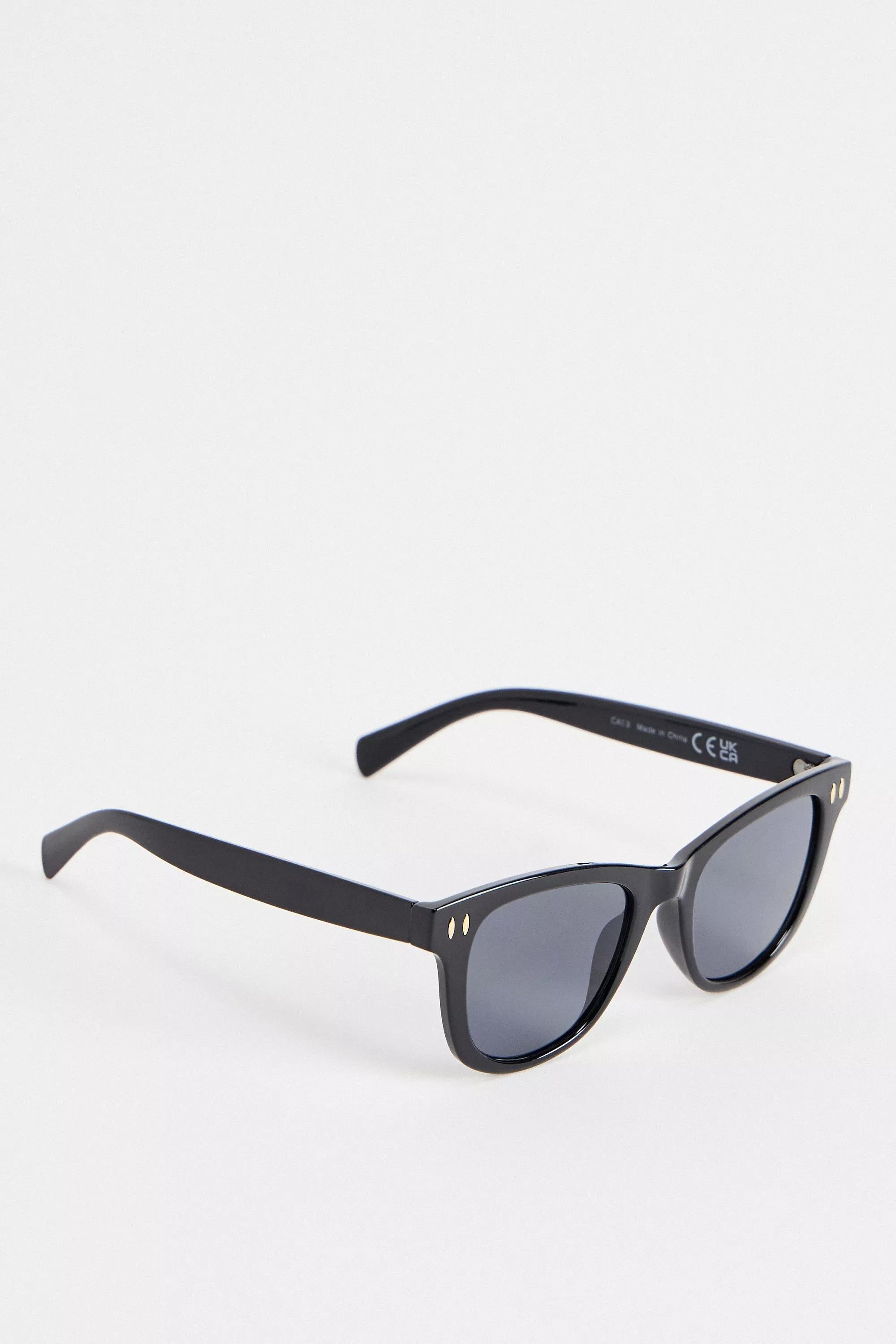 Black Uo Ellis Bold Square Sunglasses, BLK, large image number 2