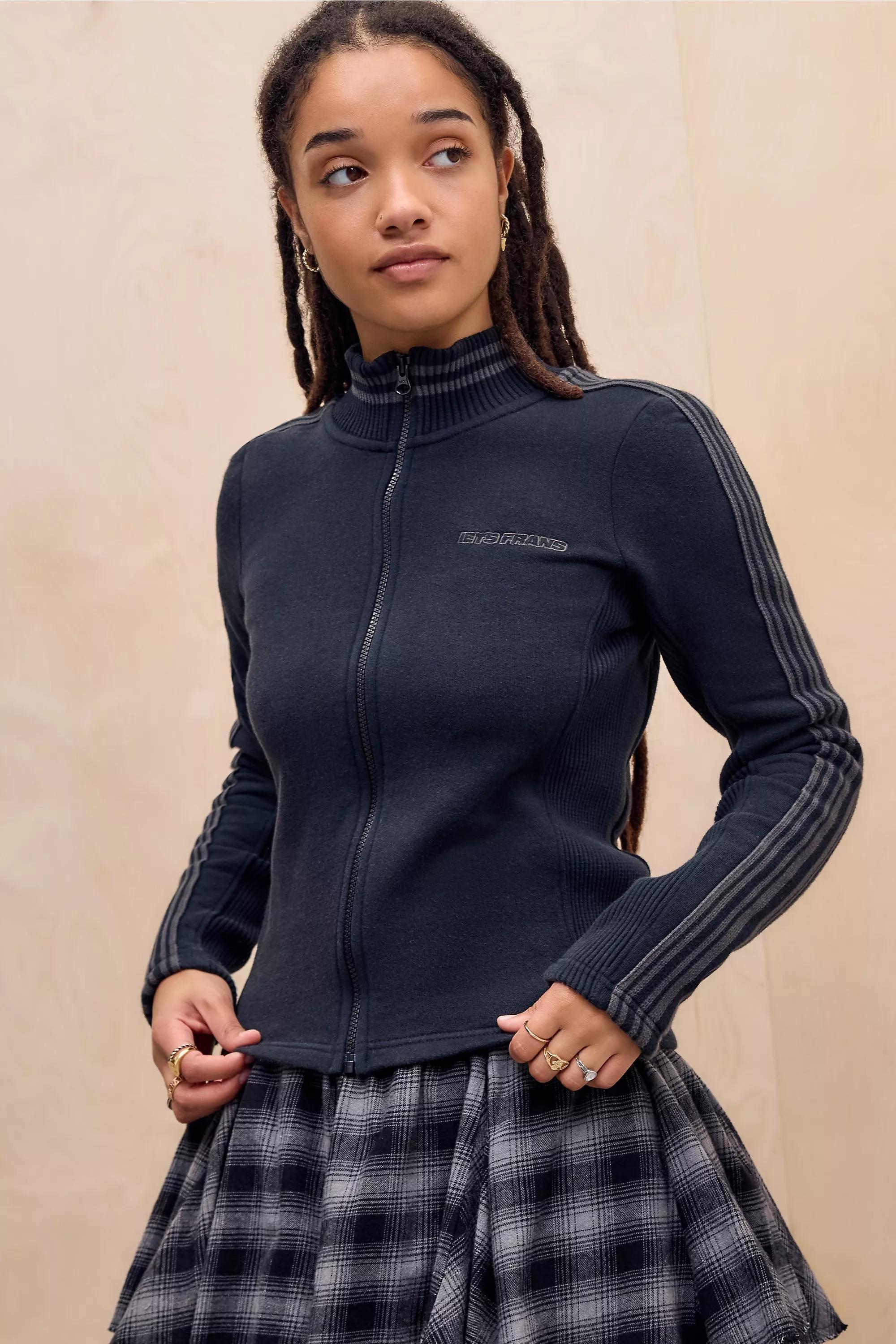 Black Iets Frans... Trip Stripe Track Top, BLK, medium