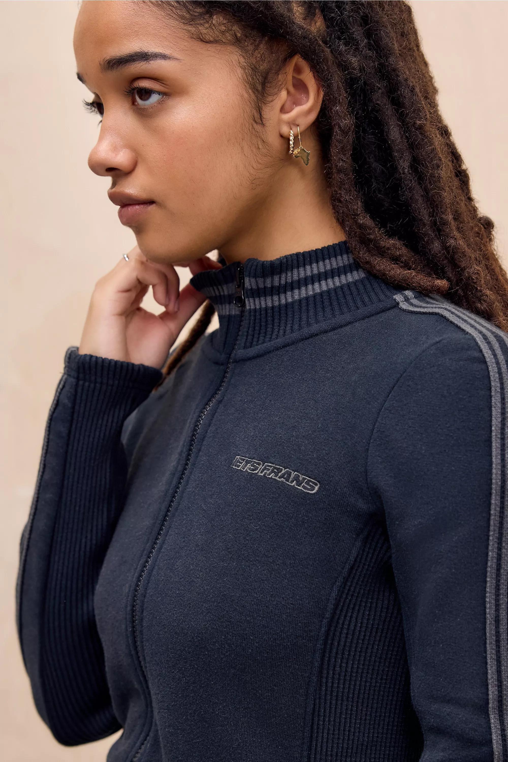 Black Iets Frans... Trip Stripe Track Top, BLK, large image number 2
