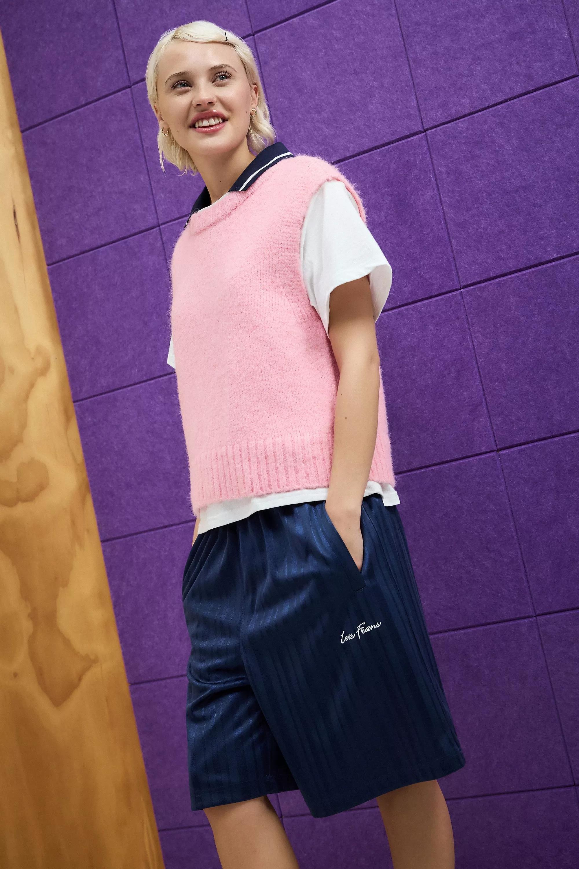Navy Iets Frans... Shadow Stripe Tricot Shorts, , large image number 3