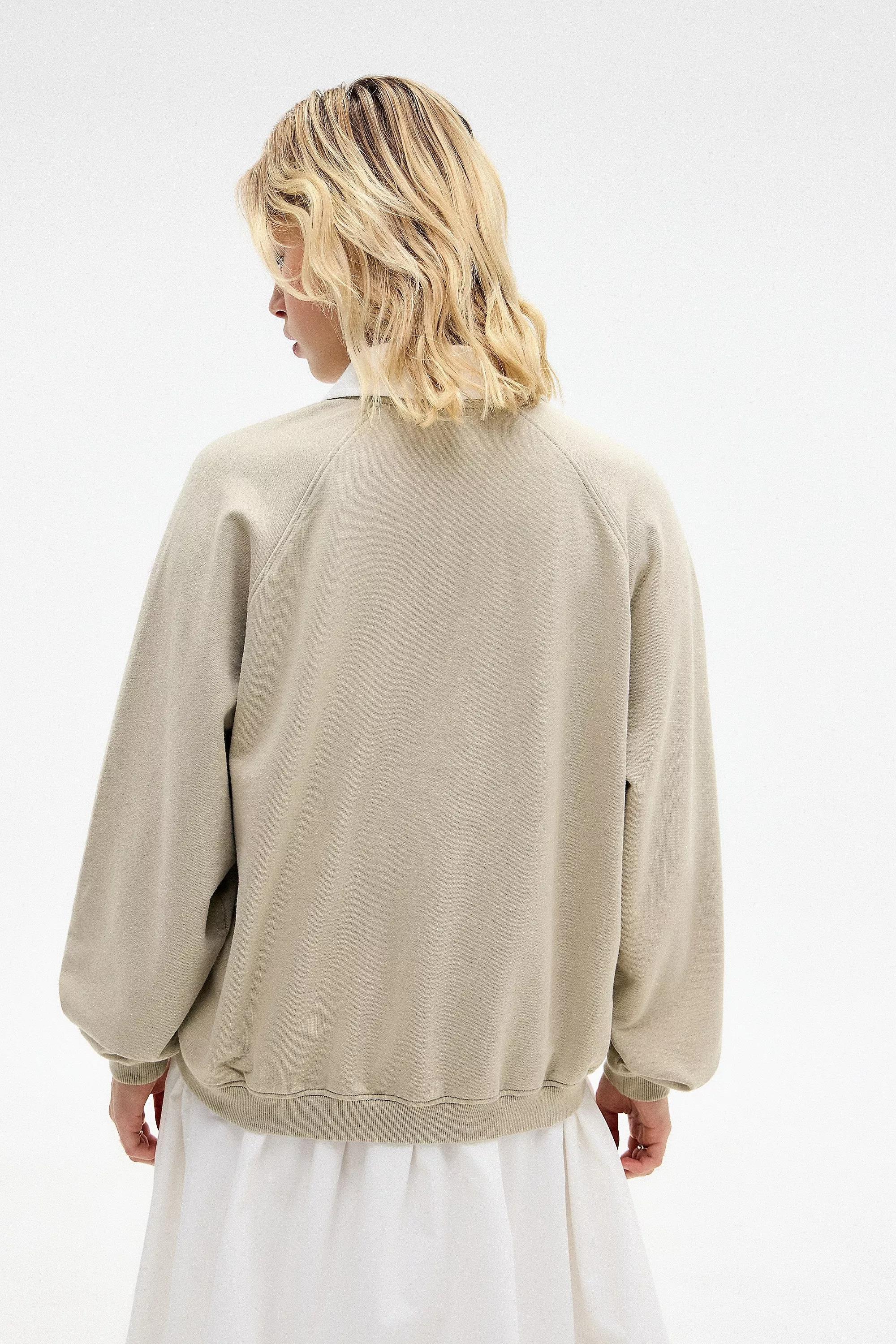 Beige Iets Frans... Amos Heavy Rugby Shirt, , large image number 2