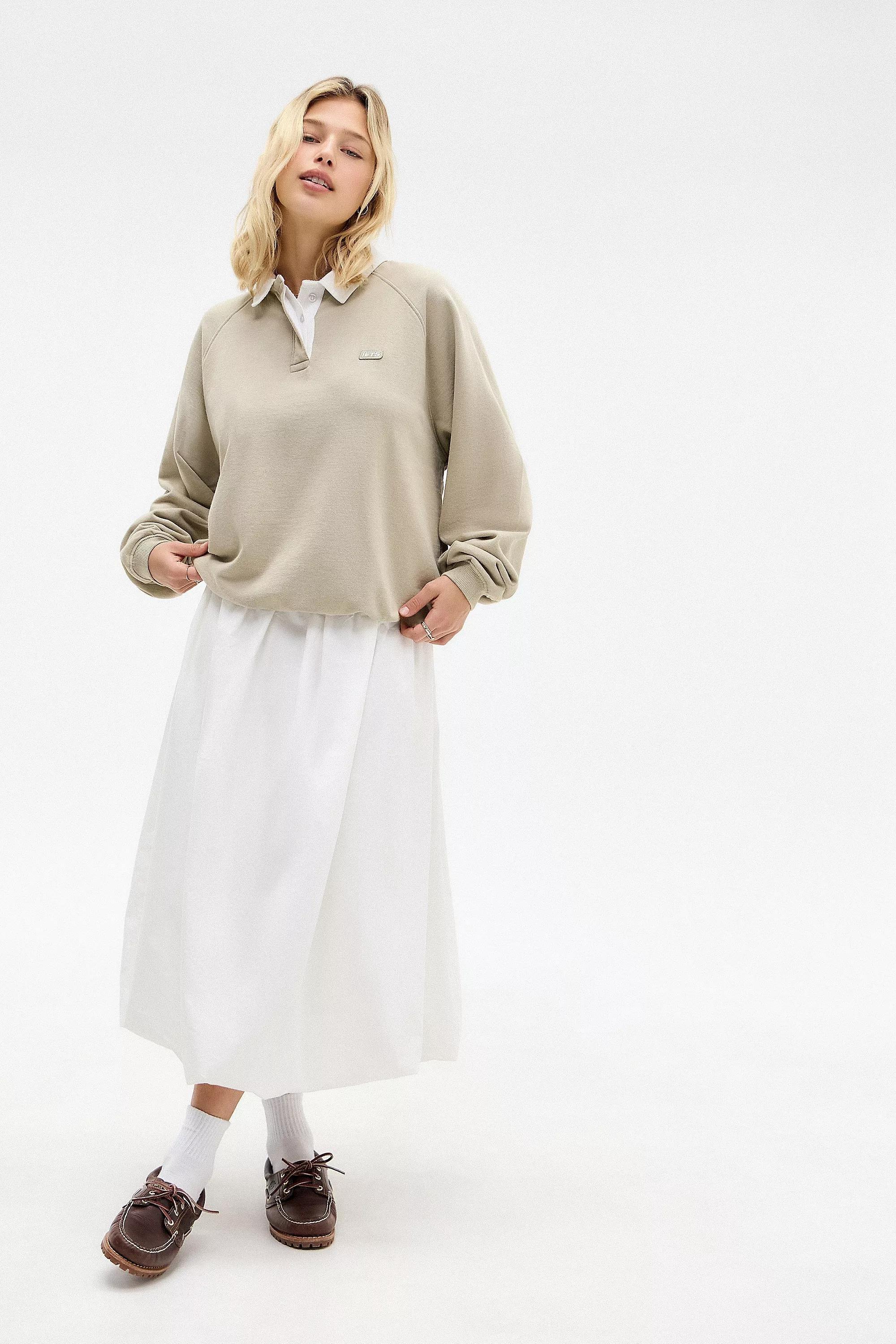 Beige Iets Frans... Amos Heavy Rugby Shirt, , large image number 3