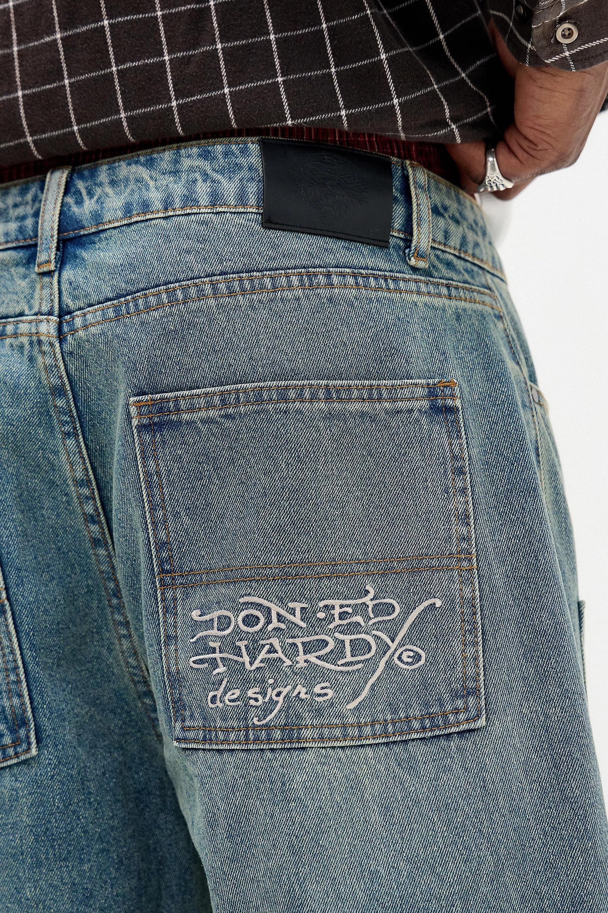Denim Light Ed Hardy Uo Exclusive Snake Panther Carpenter Jeans, , large image number 4