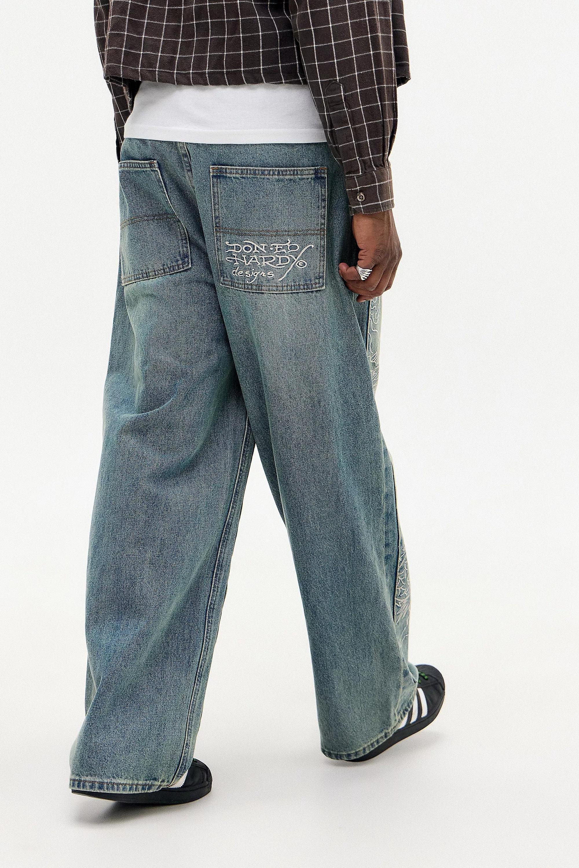 Denim Light Ed Hardy Uo Exclusive Snake Panther Carpenter Jeans, , large image number 5