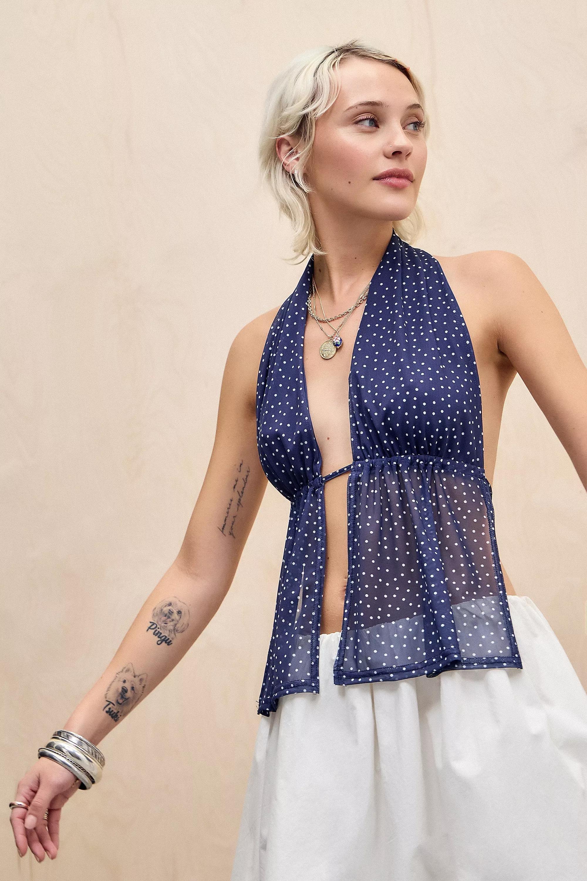 UO Renee Halterneck Crop Top, , large image number 0