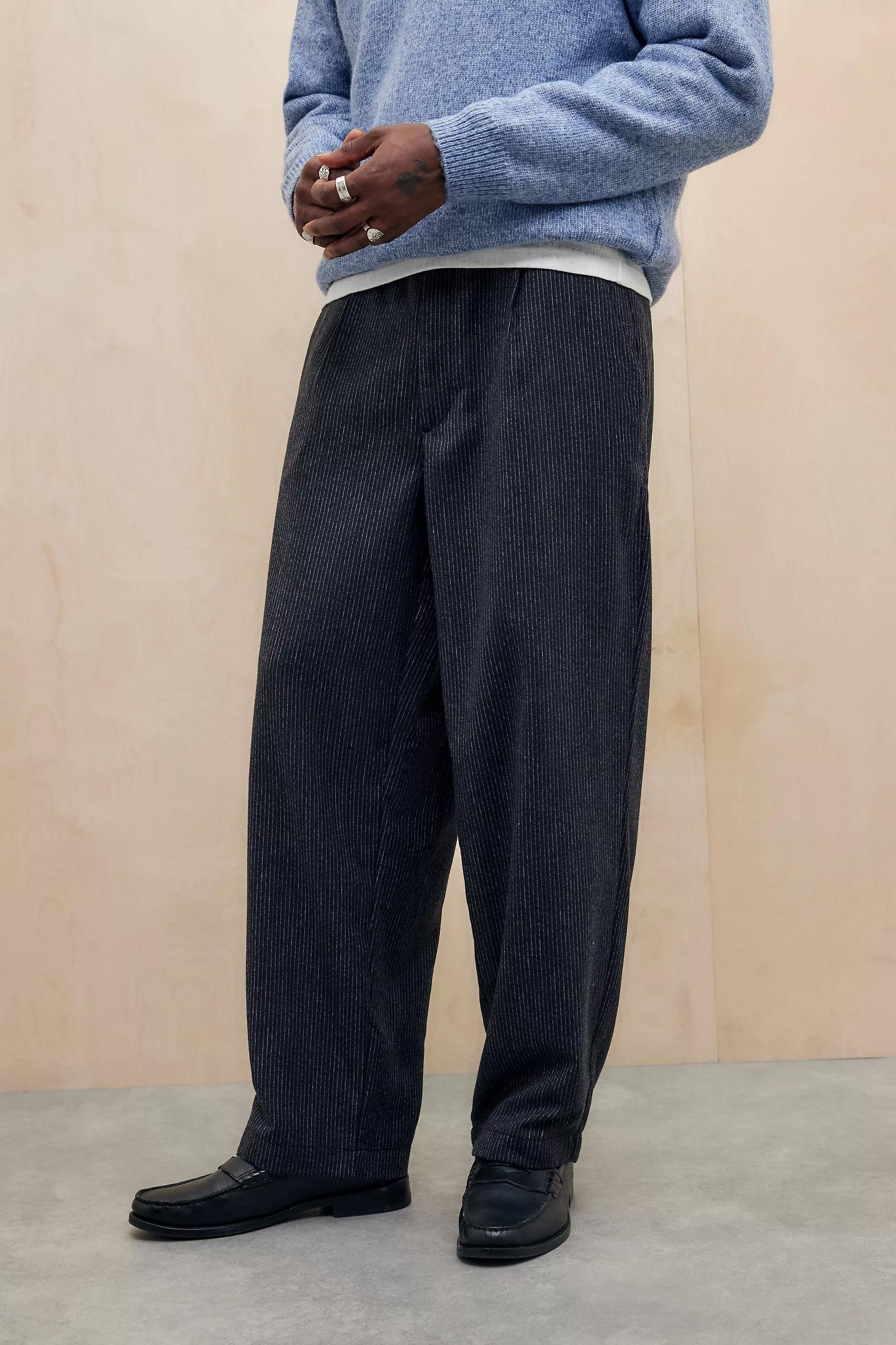 Black Loom Greer Pinstripe Trousers, , large image number 0