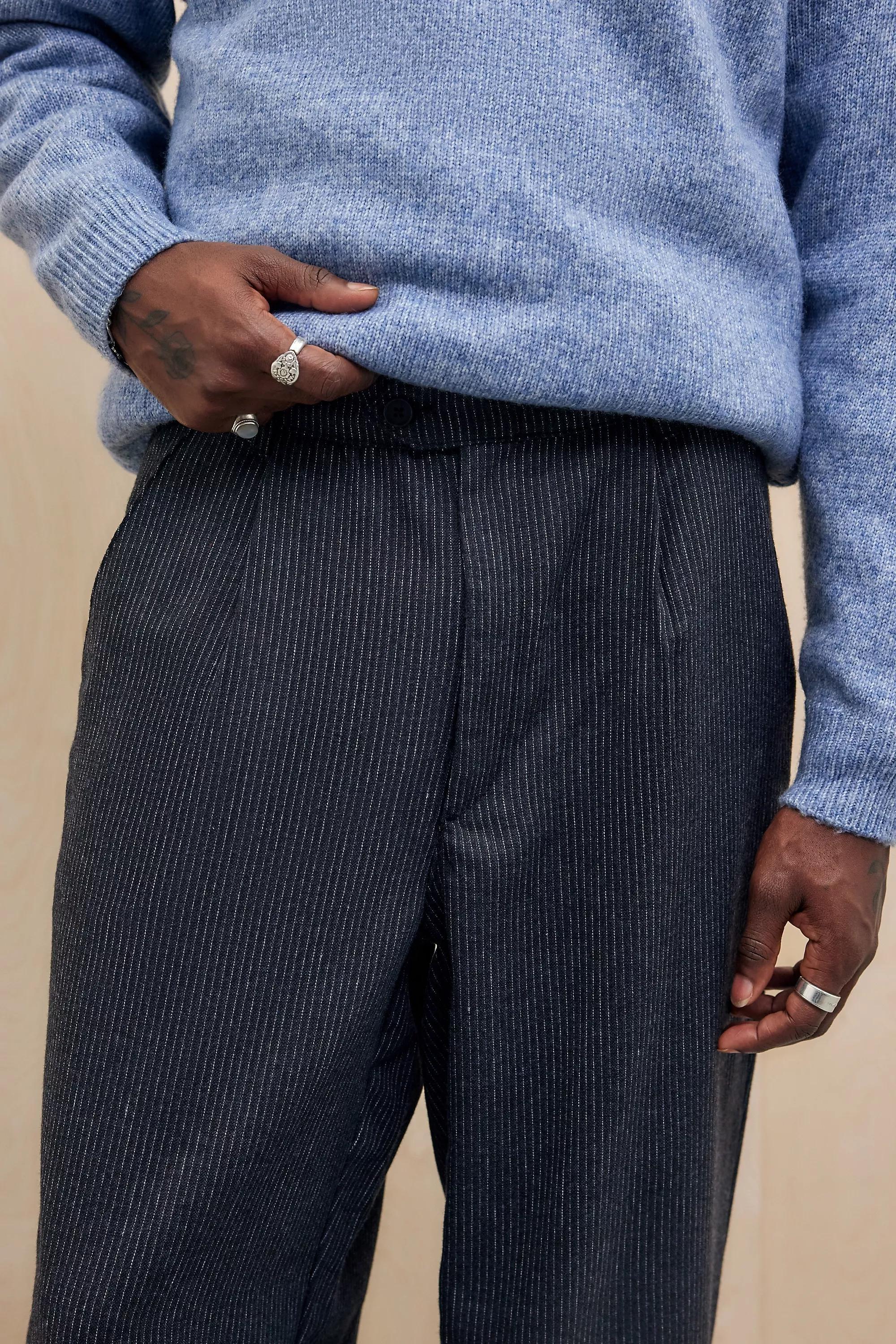 Black Loom Greer Pinstripe Trousers, , large image number 2