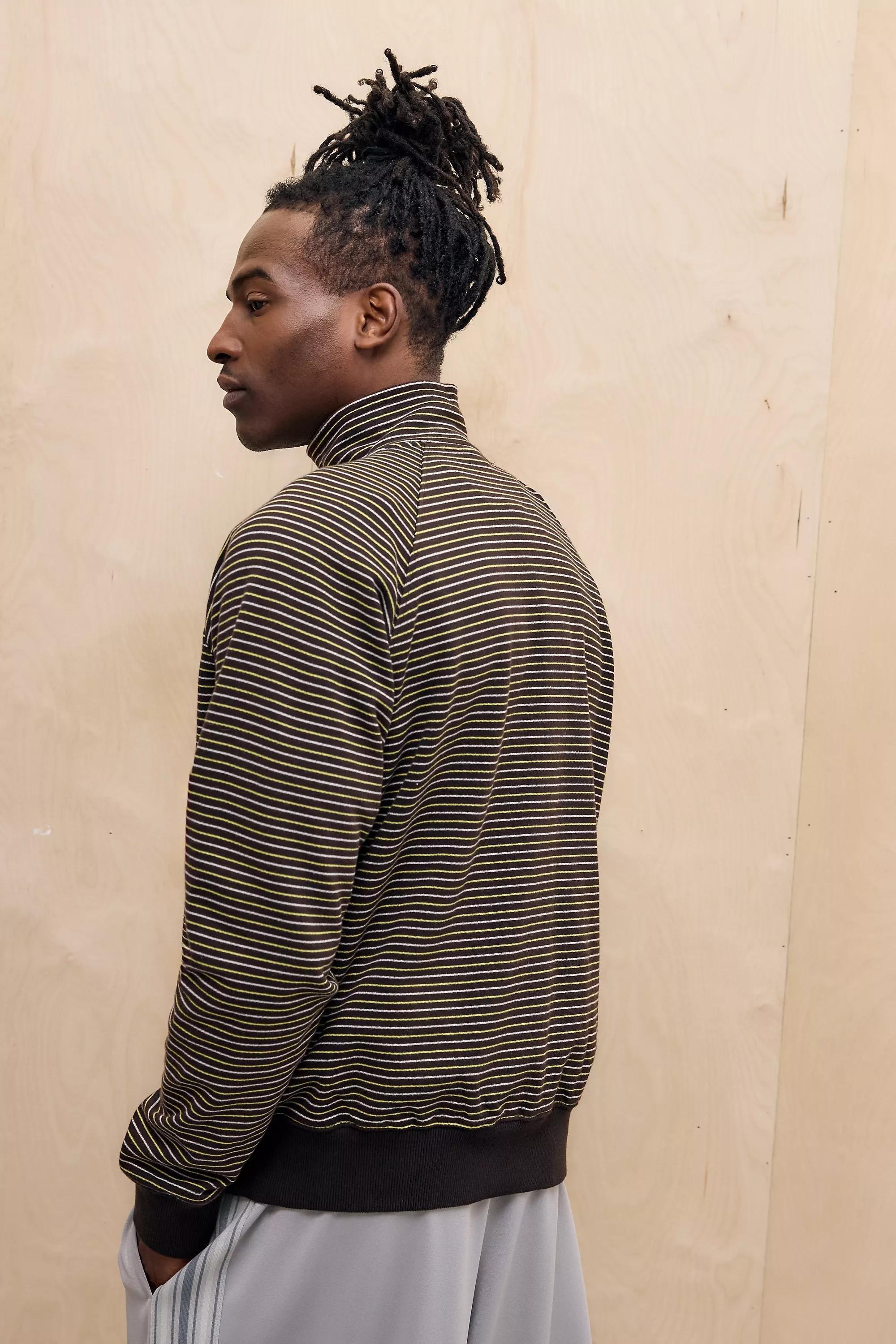 Brown Iets Frans... Striped Mock Neck Sweatshirt, , large image number 3