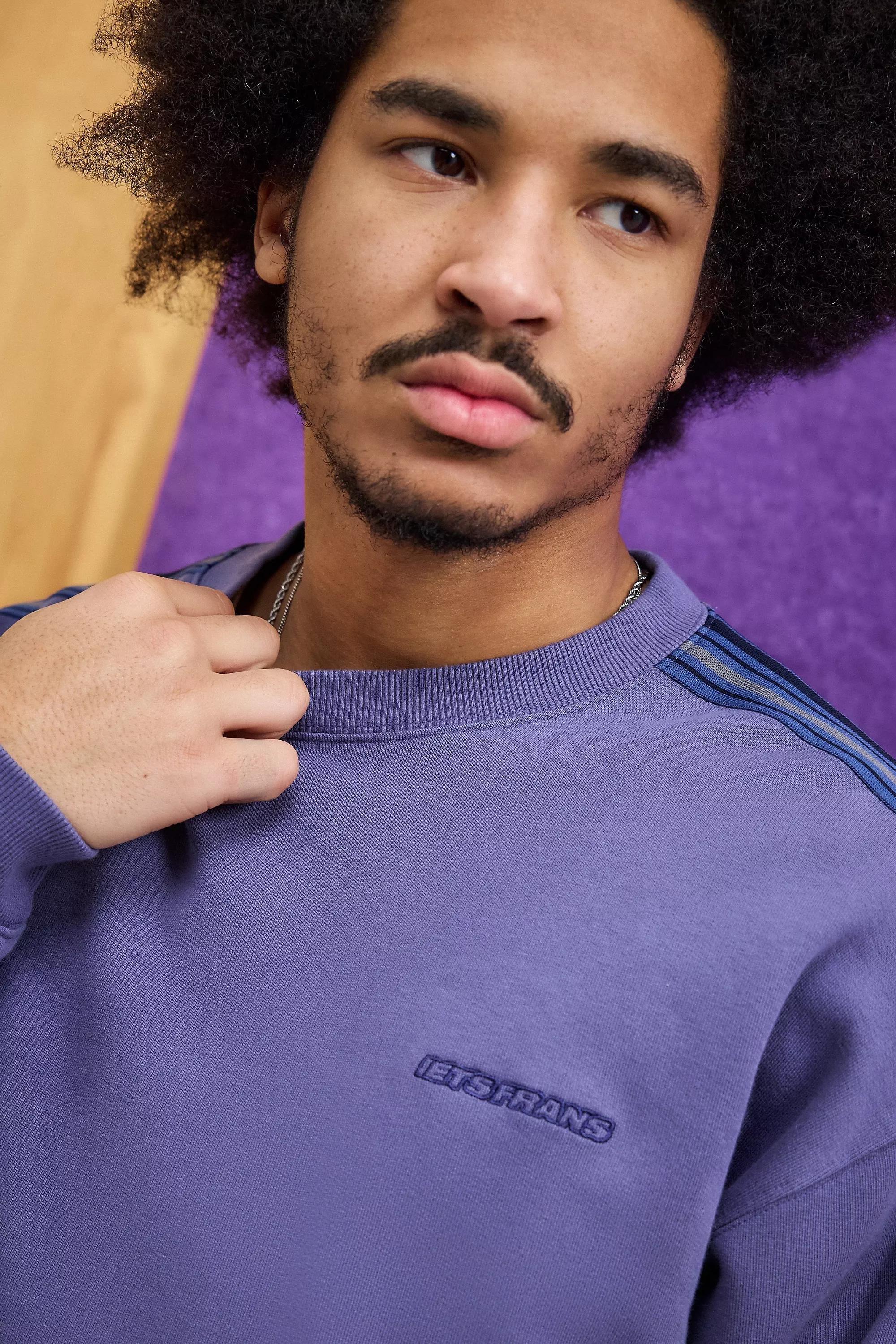 Blue Iets Frans... Blue Taped Sweatshirt, , large image number 2