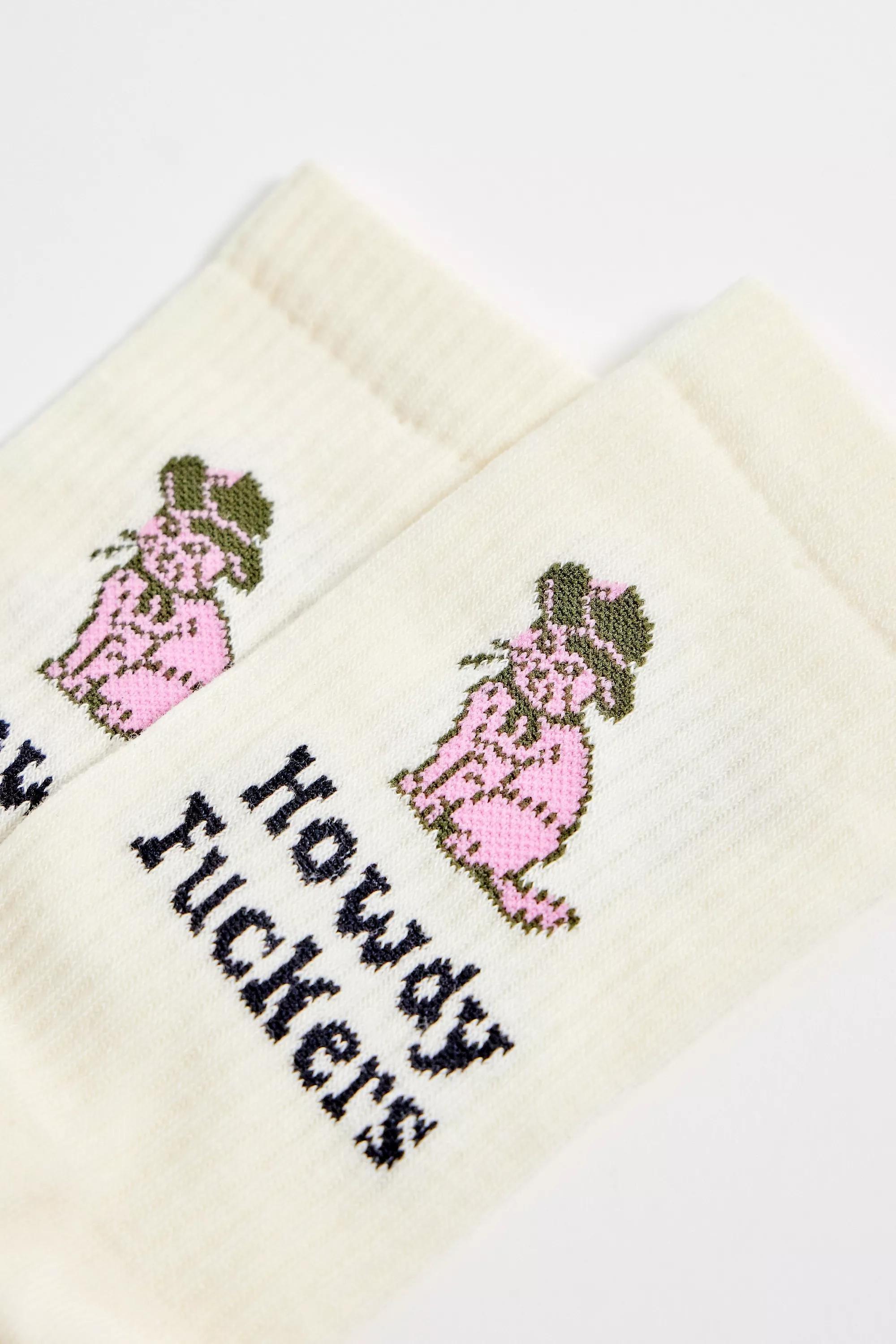 Cream Out From Under Howdy Cat Novelty Socks, CREME, large image number 3