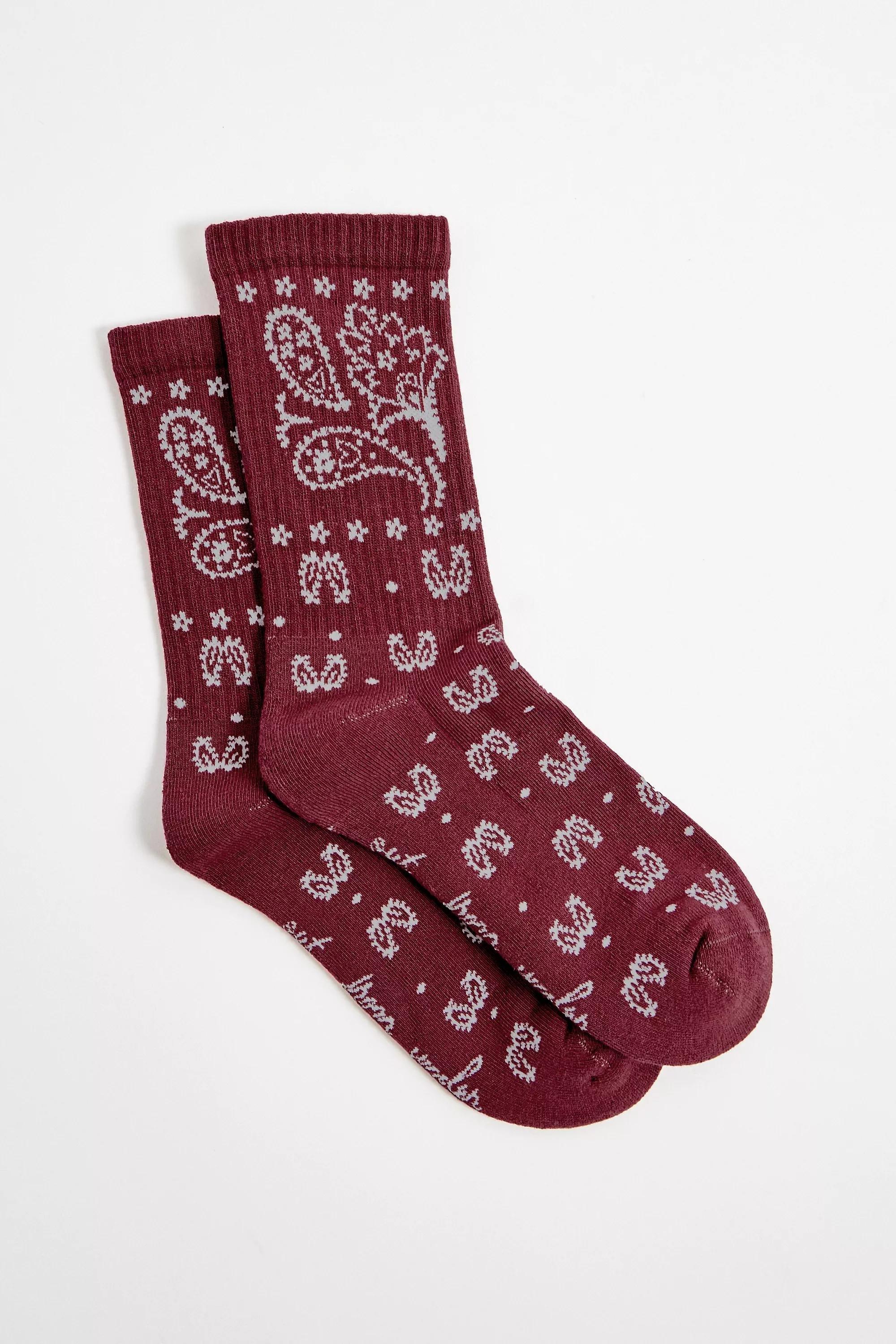 Brown Out From Under Bandana Print Socks, BRN, large image number 2