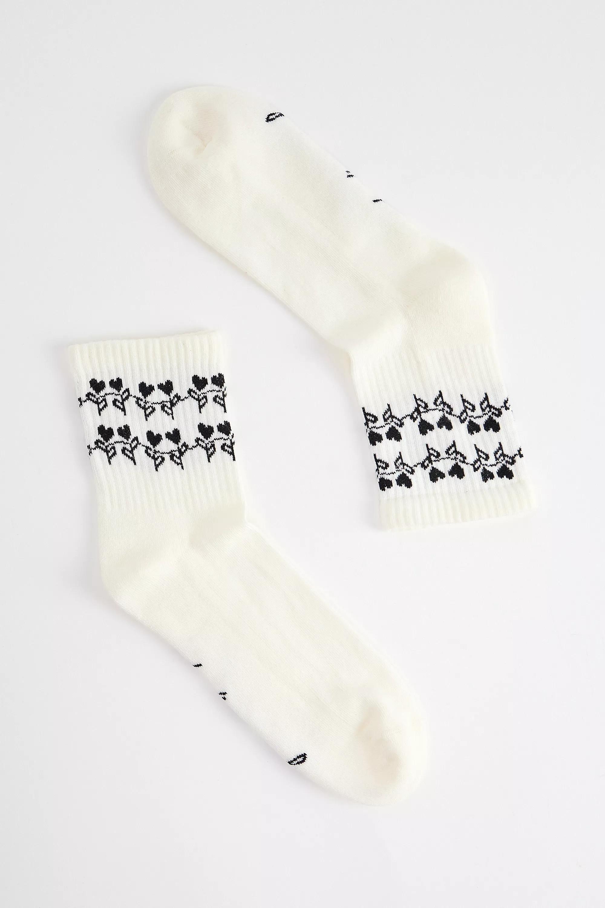 Cream Out From Under Daisy Chain Cropped Socks, CREME, large image number 1