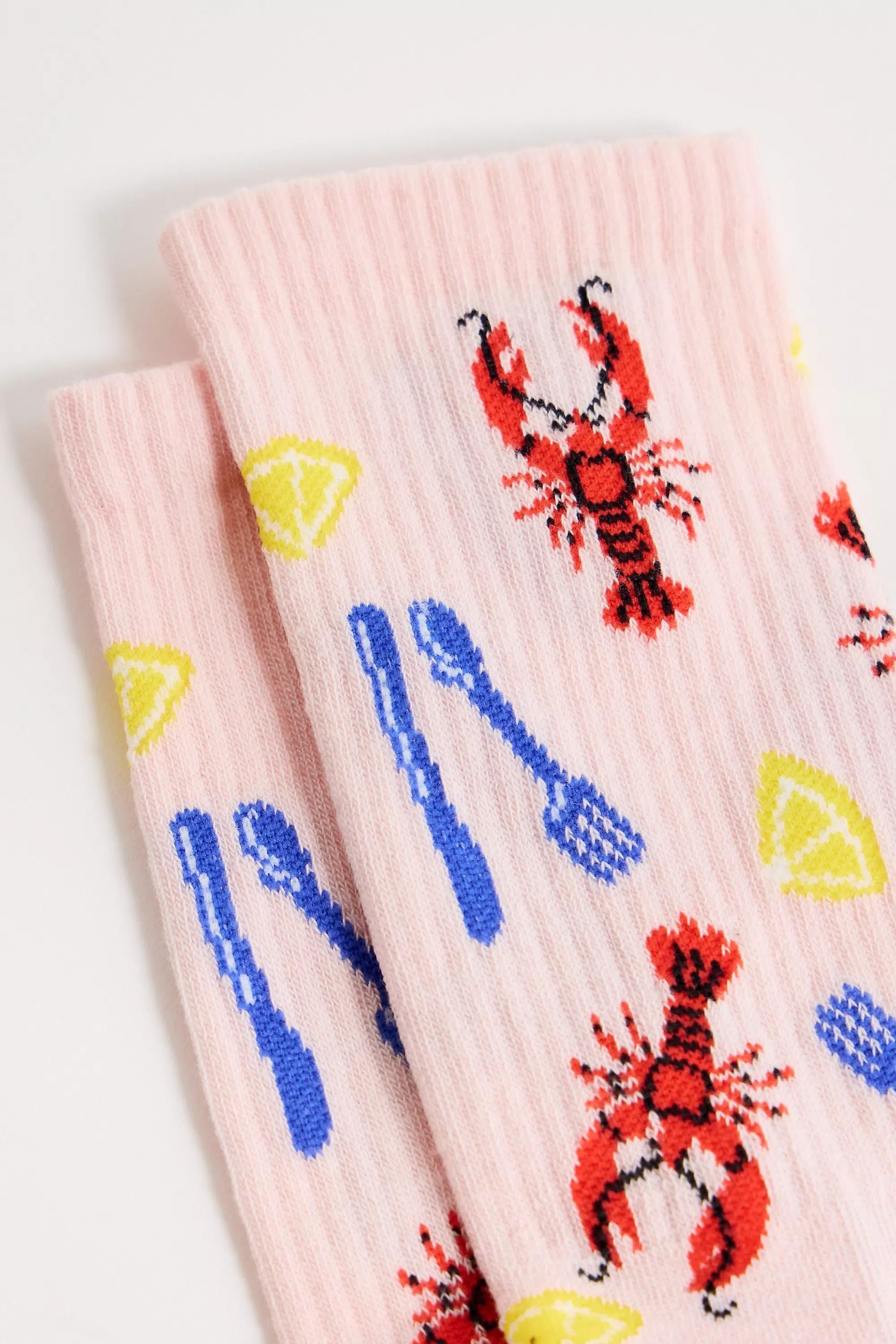 Pink Out From Under Printed Socks, PINK, large image number 1