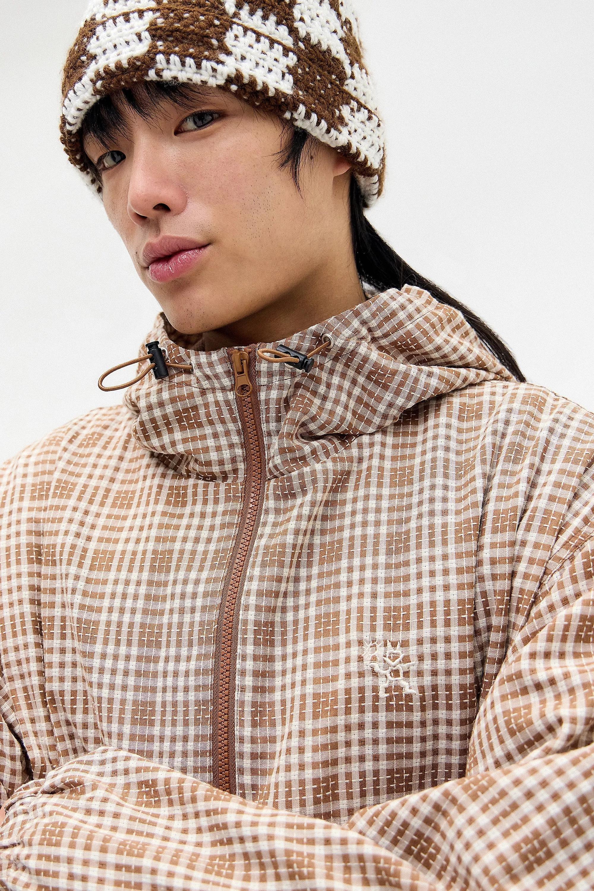 Brown Ayker Checked Textured Anorak, , large image number 2