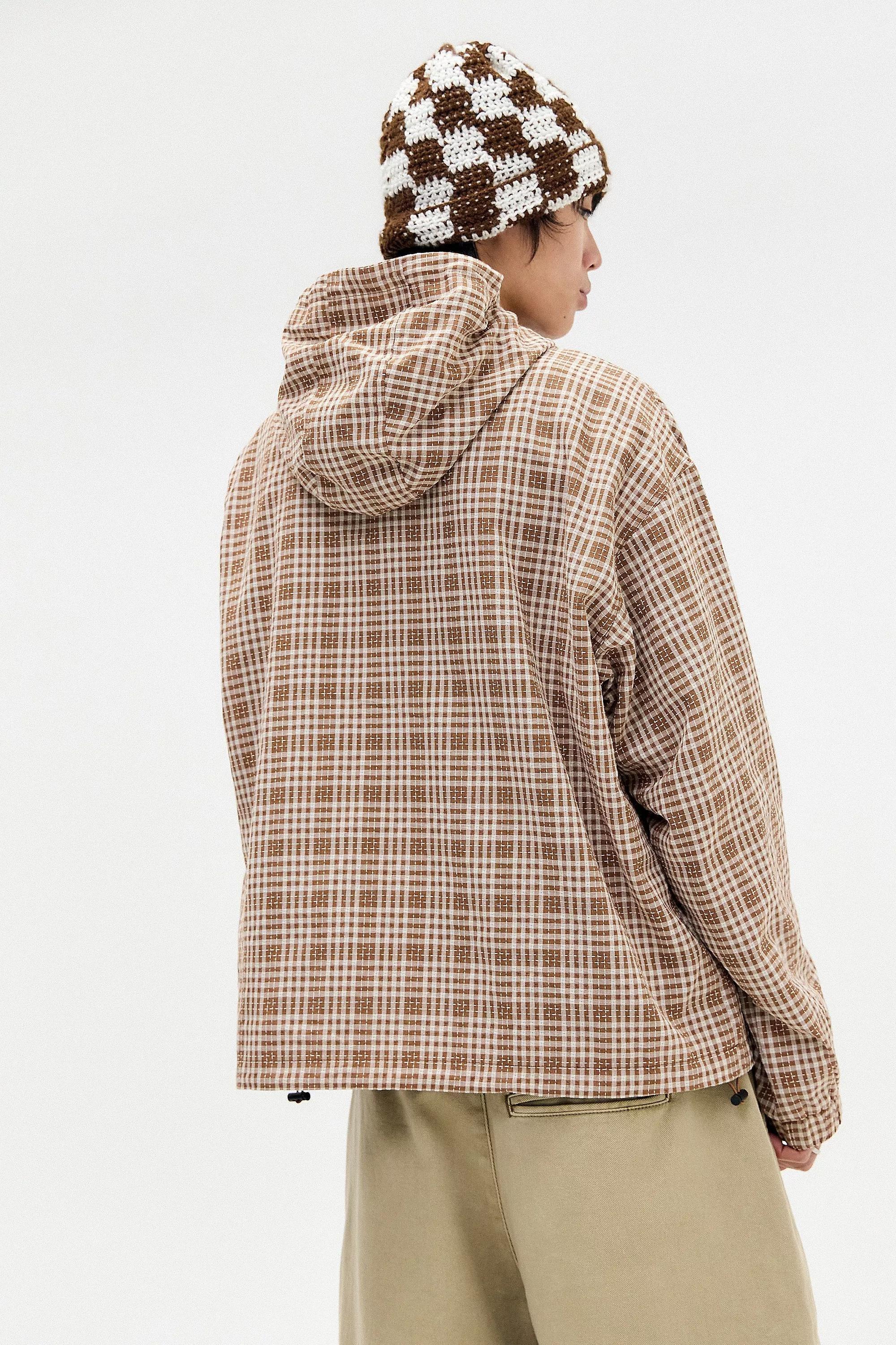 Brown Ayker Checked Textured Anorak, , large image number 3