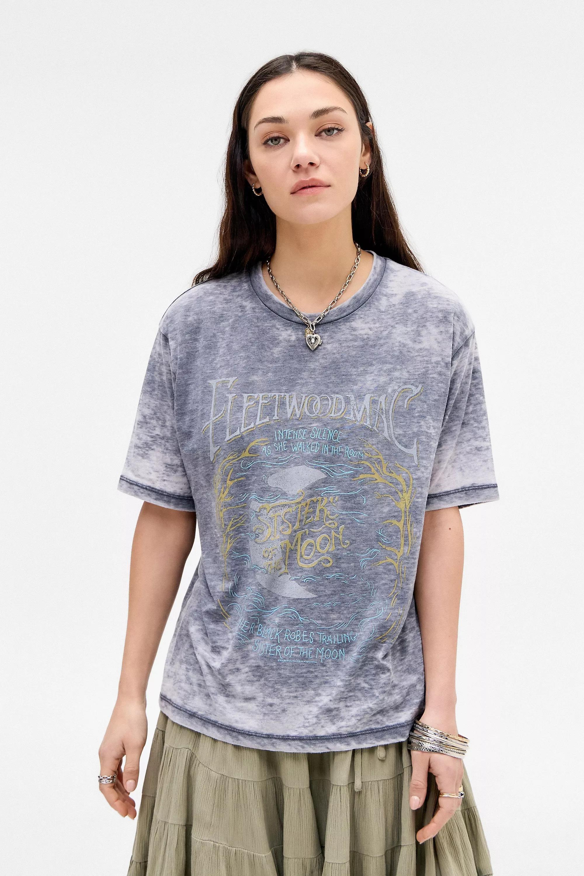 Grey Uo Fleetwood Mac Burnout Boyfriend T-Shirt, , large image number 0