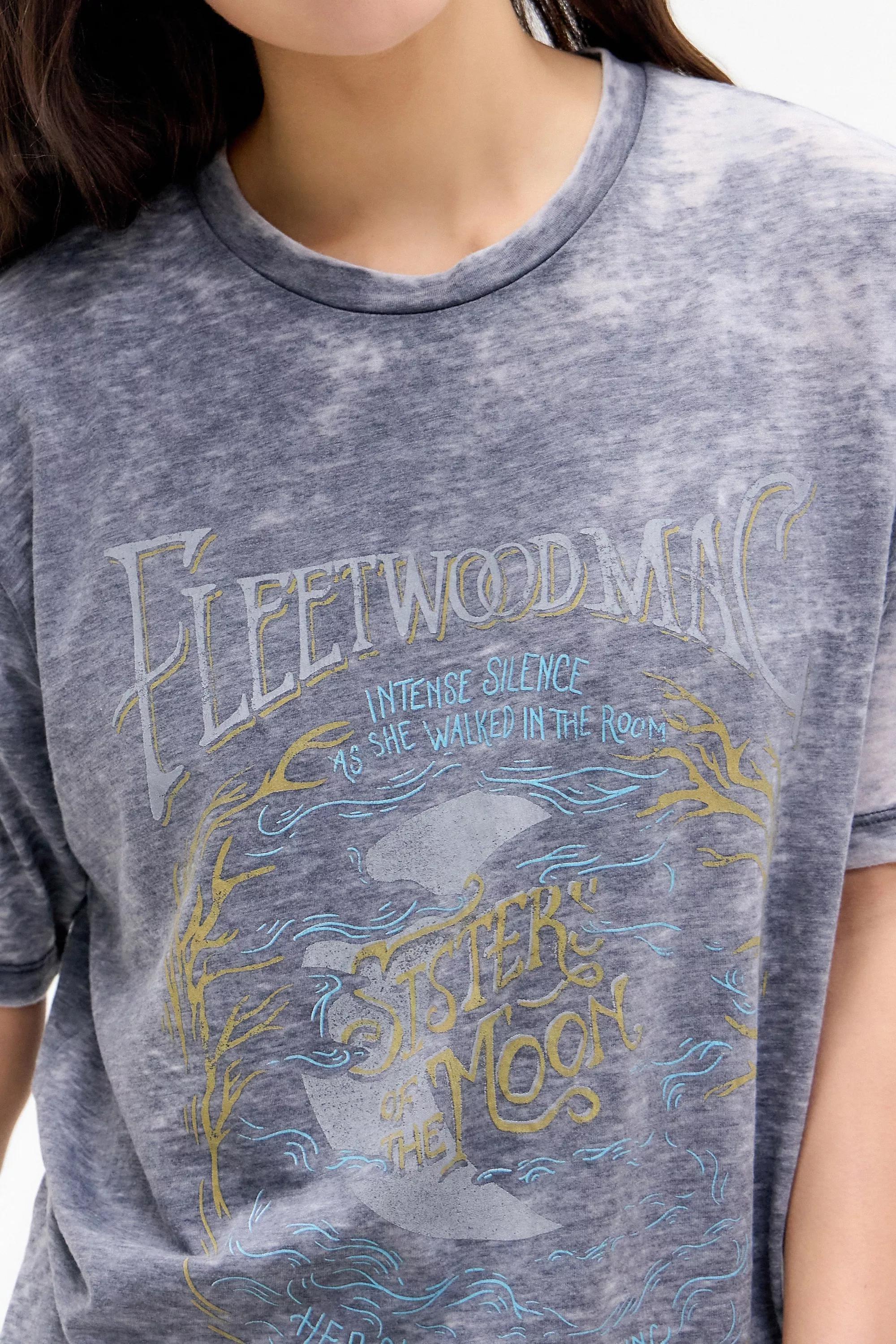 Grey Uo Fleetwood Mac Burnout Boyfriend T-Shirt, , large image number 2