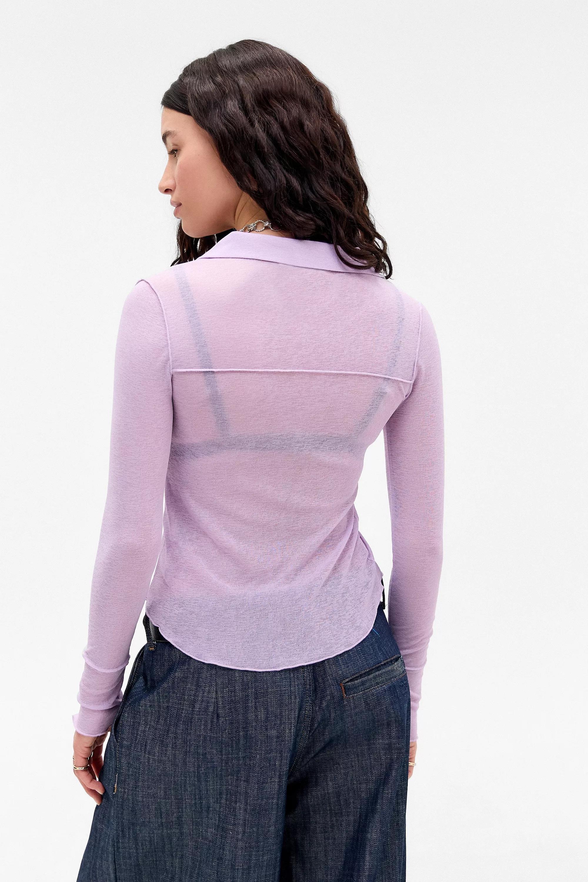 Purple Uo Milo Long Sleeve Shirt, , large image number 3