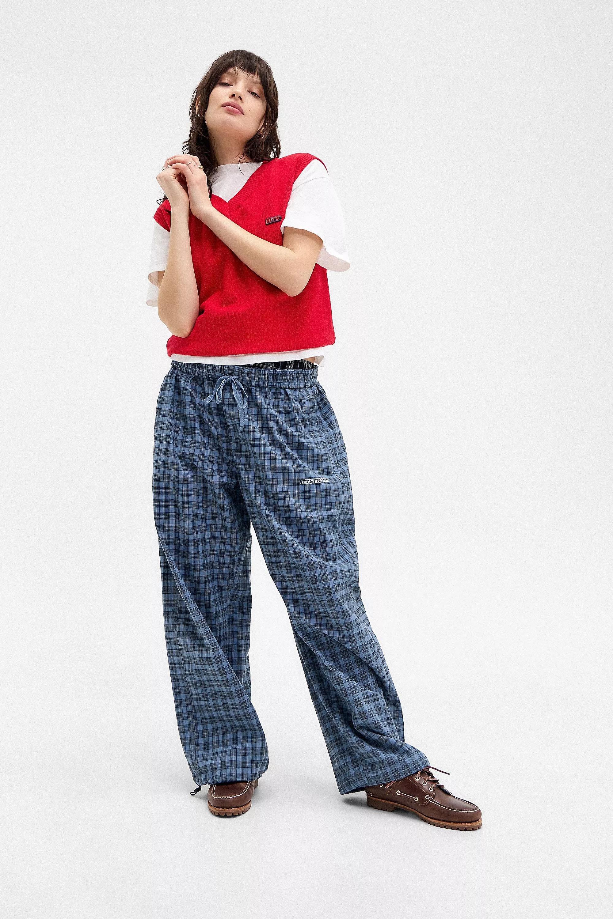 Blue Iets Frans... Harri Checked Cotton Joggers, , large image number 0
